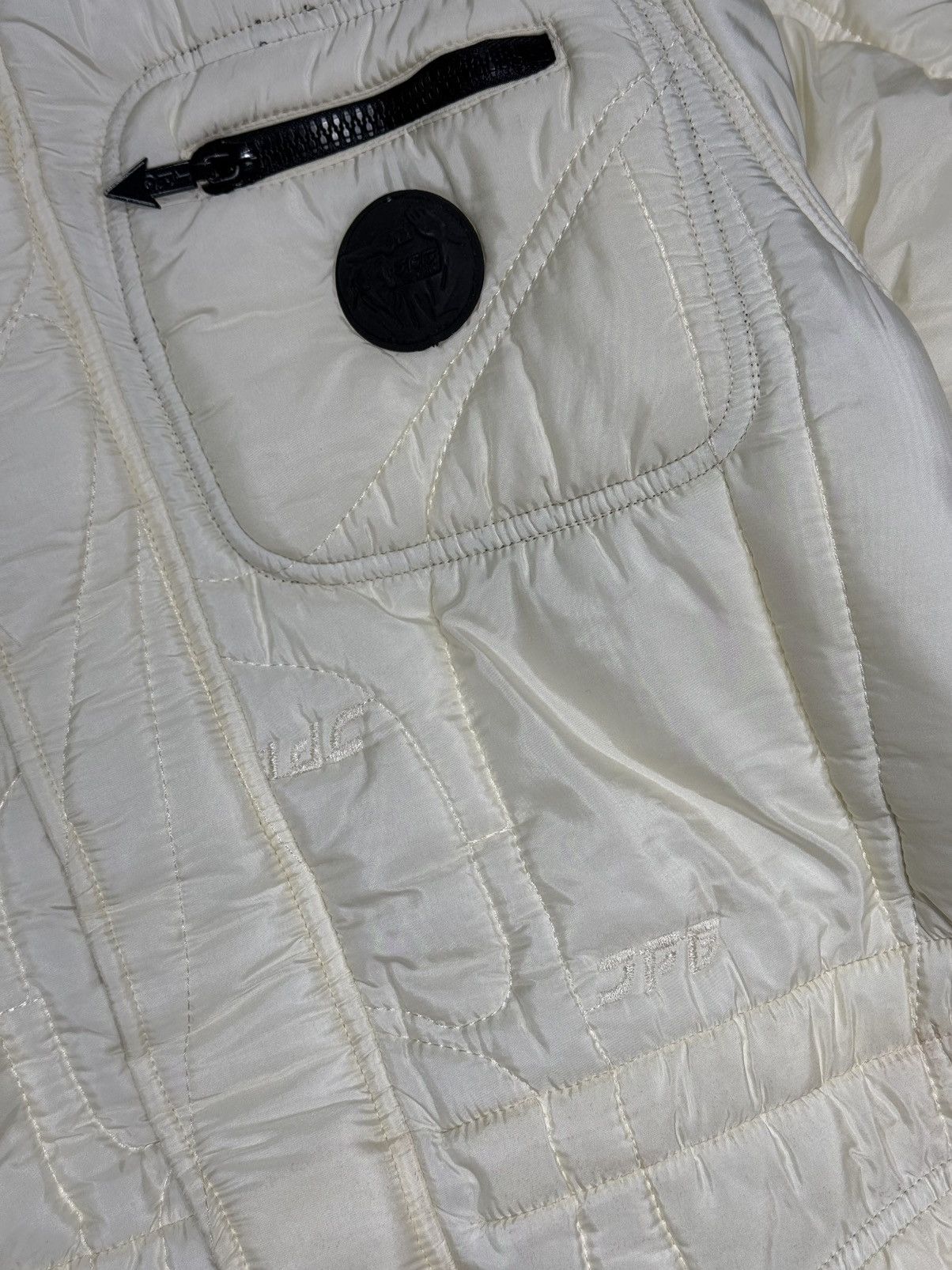 Jean Paul Gaultier × Vintage Jean Paul Gaultier 90s Vintage Ivory Quilted Hooded Jacket Size US S / EU 44-46 / 1 - 7 Thumbnail