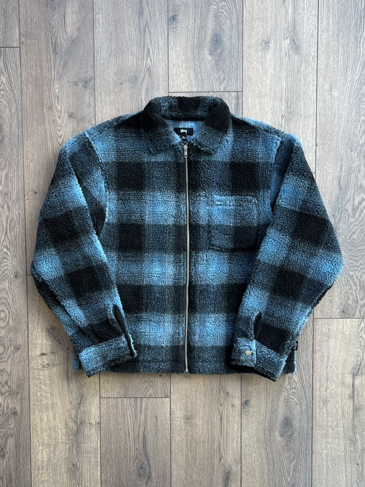 Stussy Stussy Shadow Plaid Zip Sherpa Shirt “Blue” Large Size US L / EU 52-54 / 3 - 1 Thumbnail