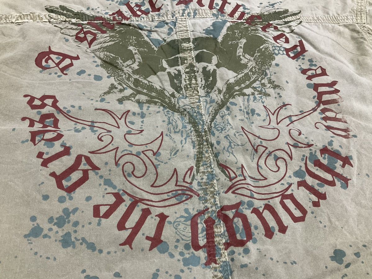 Hysteric Glamour × If Six Was Nine × Japanese Brand 🔥Sick Y2K Omkoe Skull Tribal Shirt Distressed Size US M / EU 48-50 / 2 - 10 Thumbnail