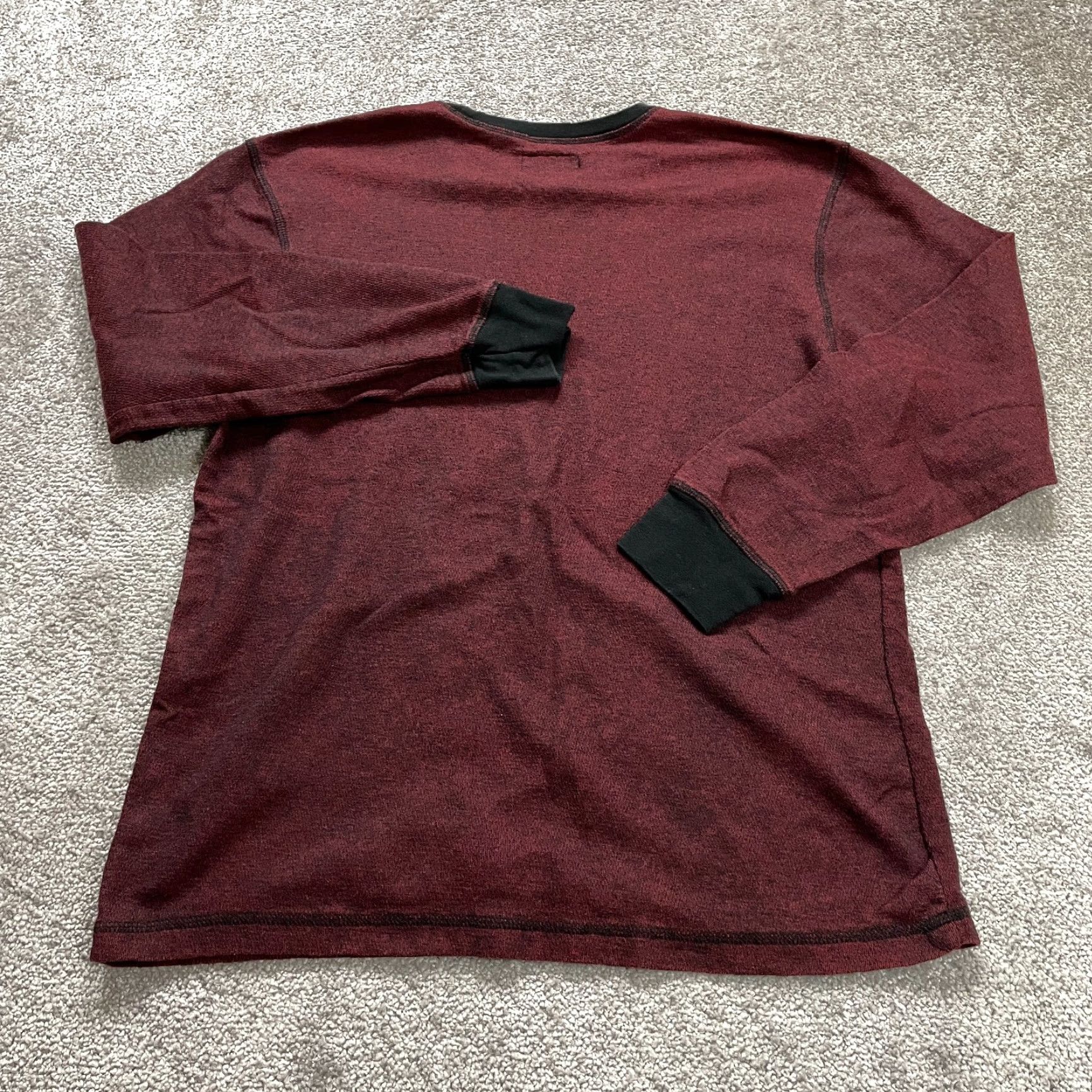 Vintage Retrofit Shirt Mens XL Red Crew Neck Long Sleeve T-Shirt Outdoor Classic, All Seasons, Breathable, Regular Fit Textile Hoodie? Size US XL / EU 56 / 4 - 2 Thumbnail