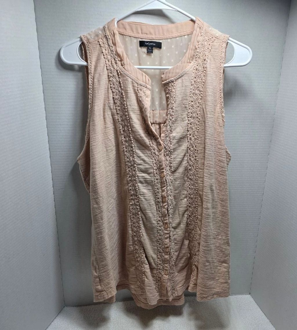 The Unbranded Brand Women's forCynthia Beige Sleeveless Tank Top XL Size XL / US 12-14 / IT 48-50 - 1 Thumbnail