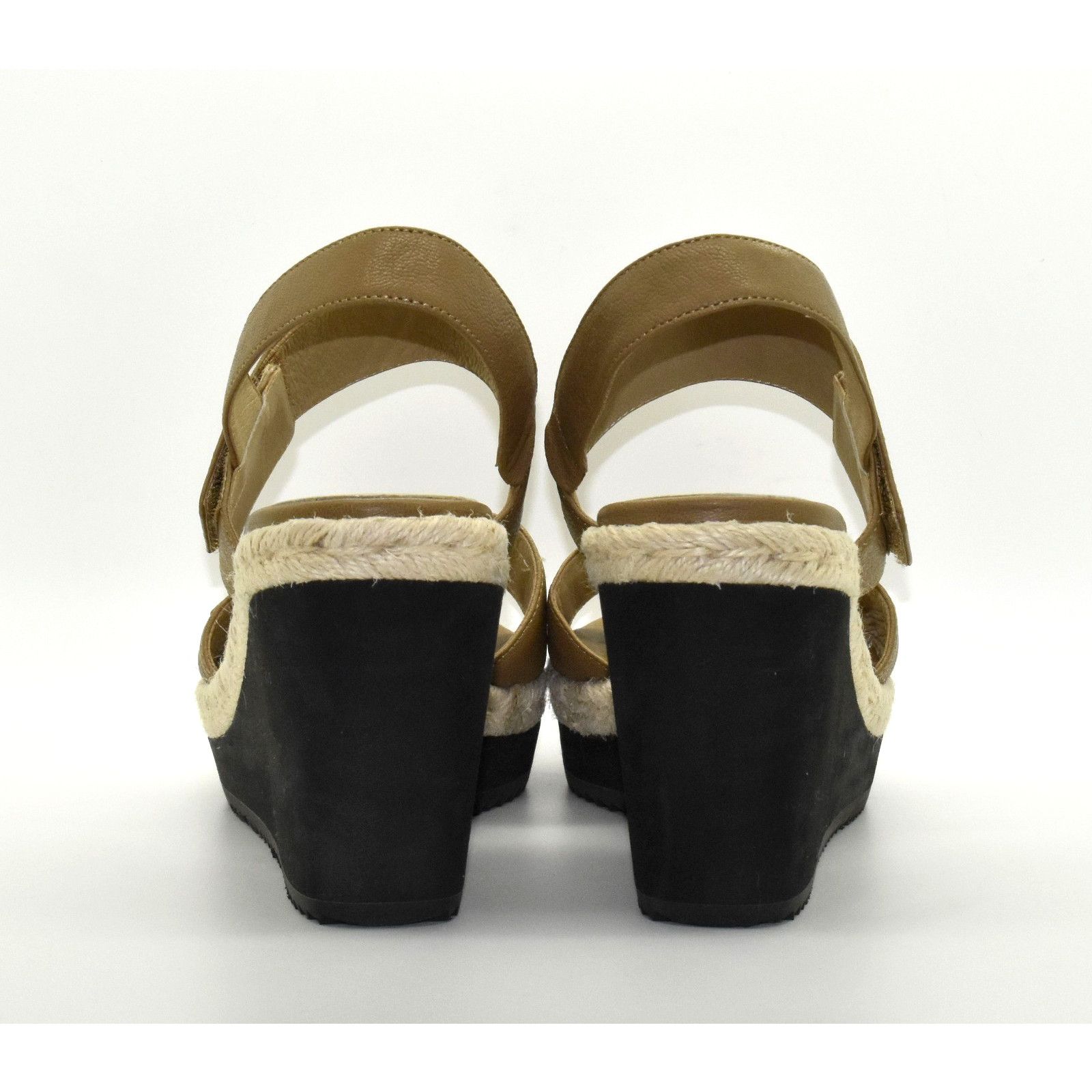Eileen Fisher EILEEN FISHER Maxi Leather Wedge Espadrille Sandals Size 8 Size US 8 / IT 38 - 6 Thumbnail