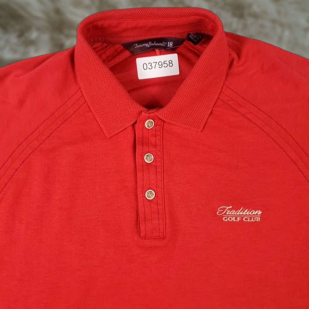 Tommy Bahama Tommy Bahama Polo Shirt Red Mens Large Short Sleeve Casual Golf Size US L / EU 52-54 / 3 - 1 Thumbnail