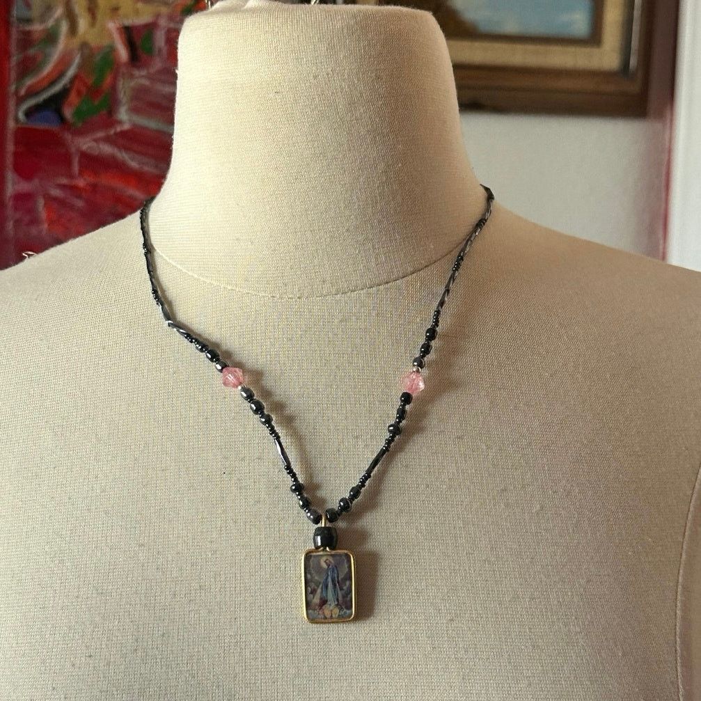 Other saint mary pendant beaded necklace multicolor Size ONE SIZE - 1 Thumbnail