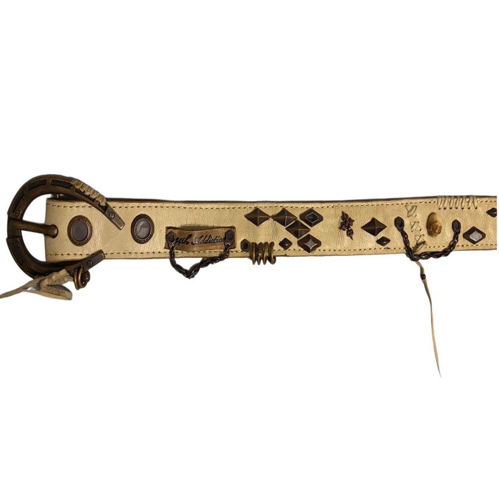 14th Addiction 14th Addiction Ivory Raider Belt Size 32 - 6 Thumbnail