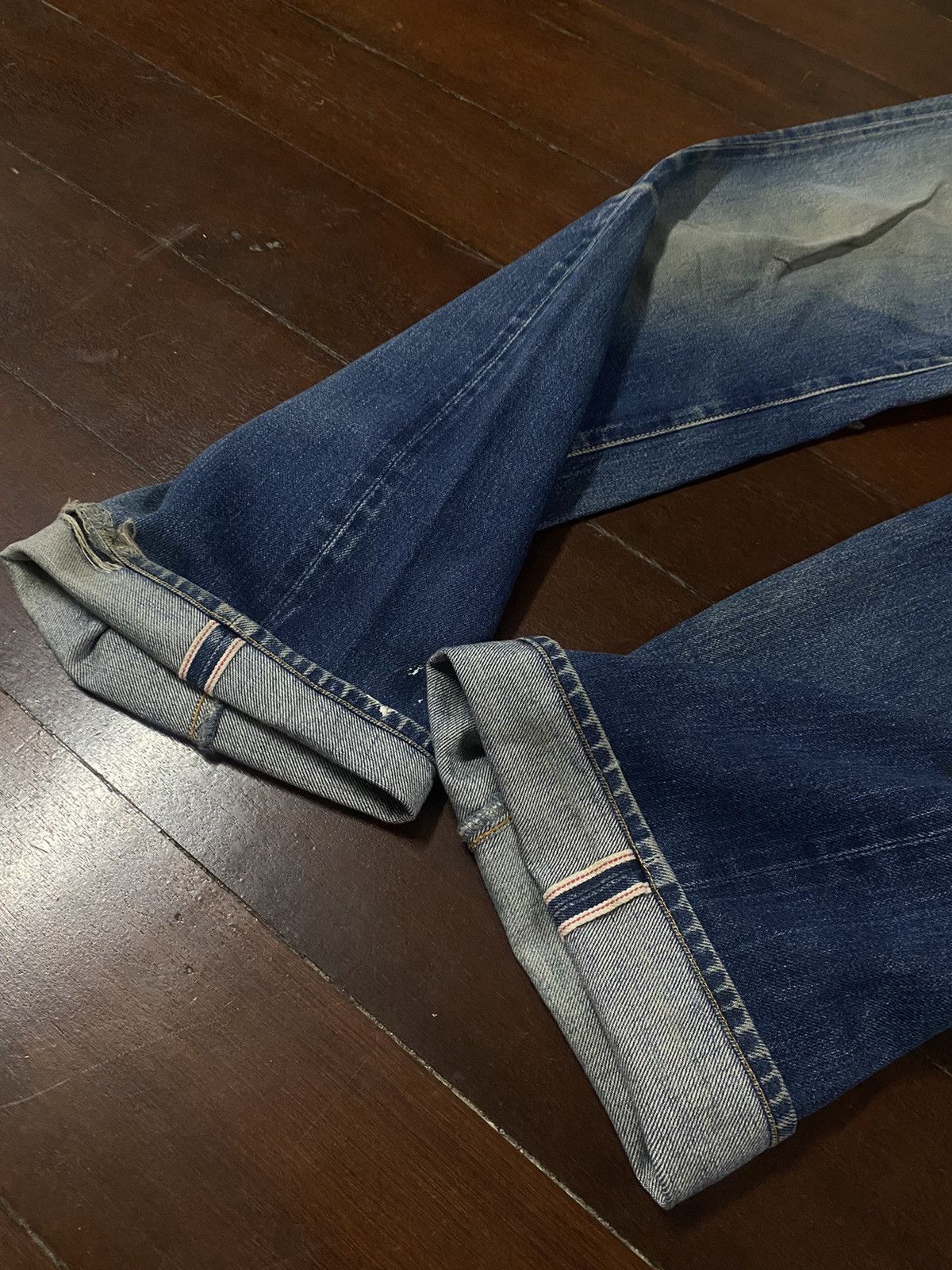 Vintage SICK 👊🏻🔥🔥 SEWING CHOP JAPANES BRAND JEANS SELVEDGE DISTRESSED Size US 32 / EU 48 - 19 Thumbnail