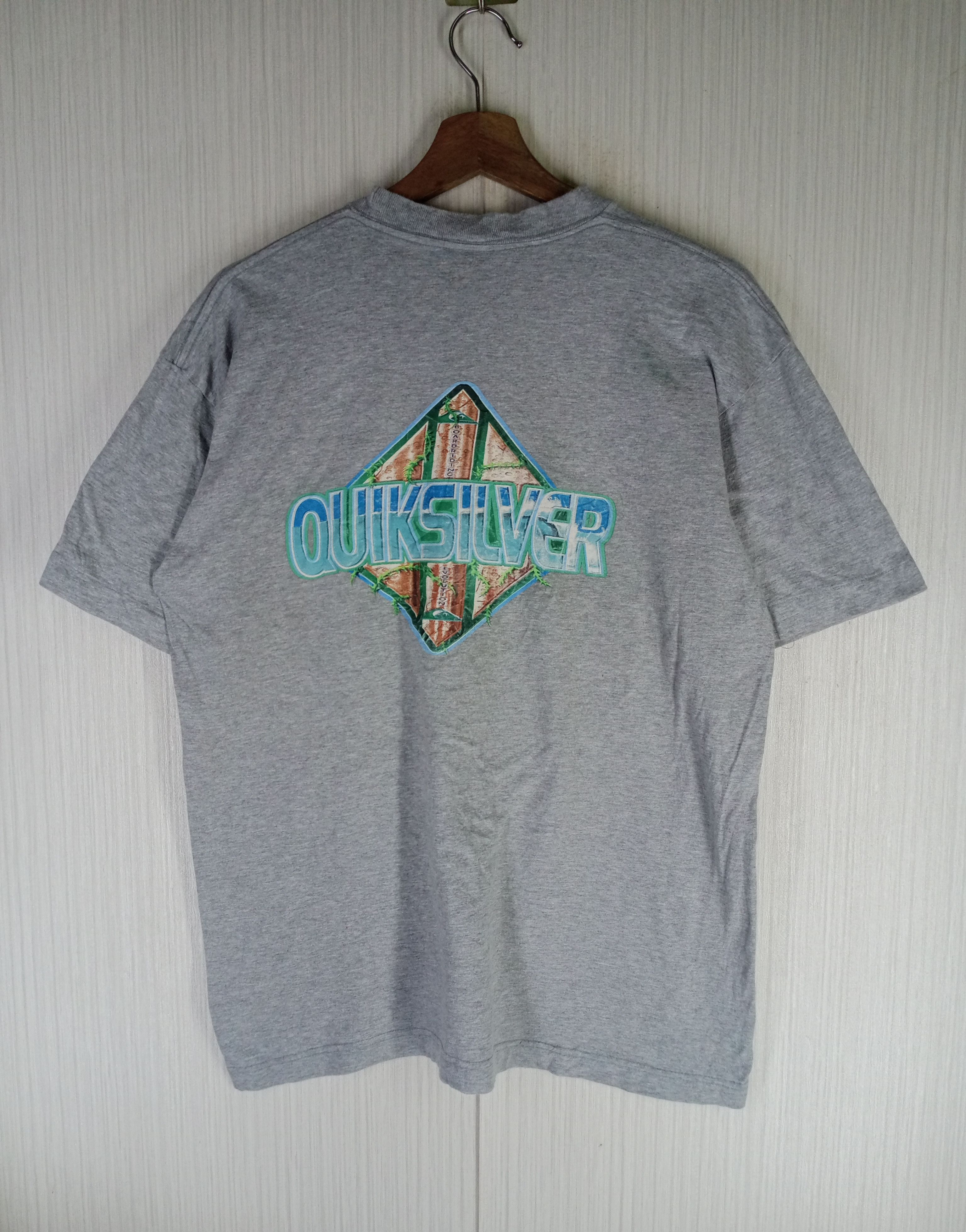 Quicksilver Vintage 90s Quiksilver Board Riding Evolution Tshirt Size US M / EU 48-50 / 2 - 2 Thumbnail