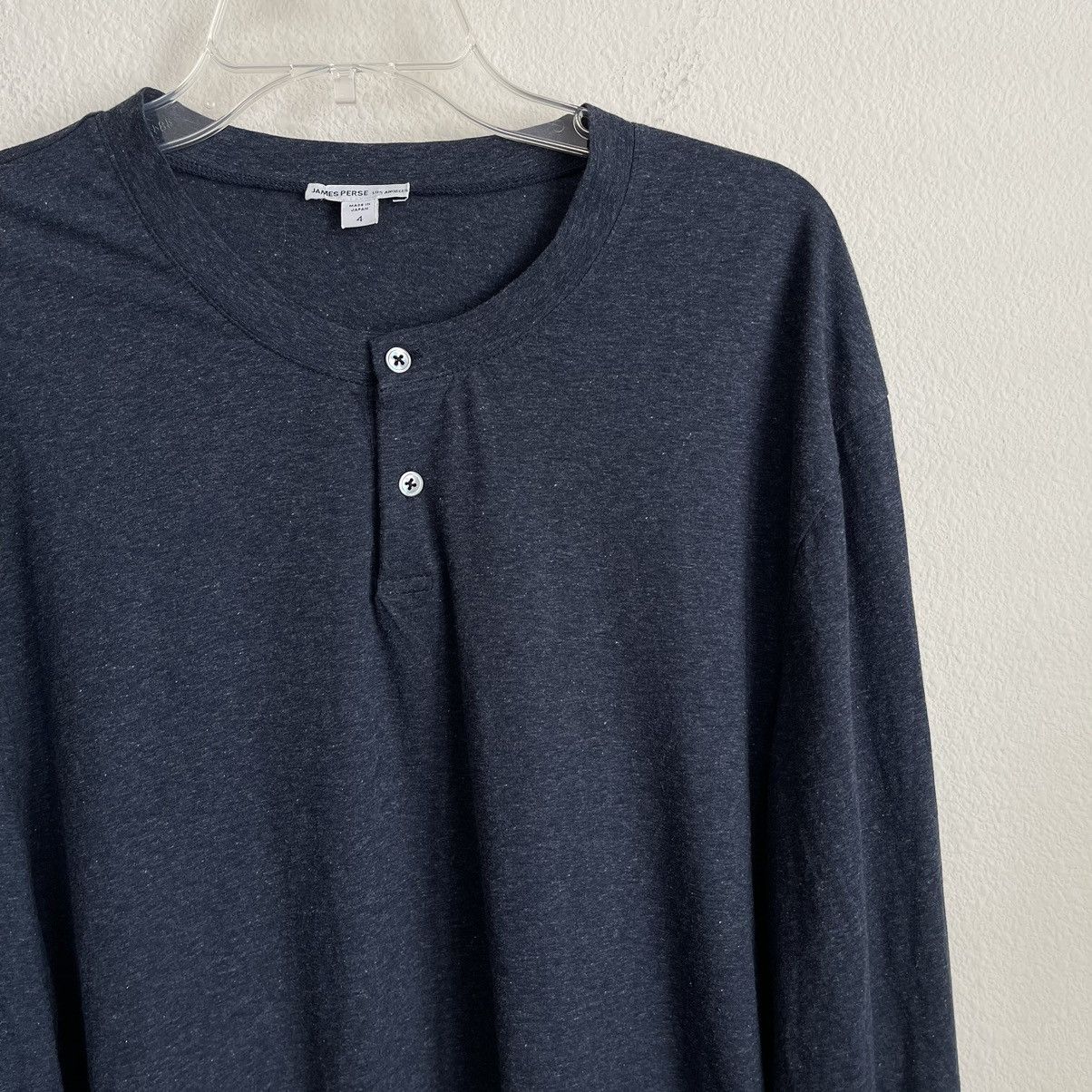 James Perse James Perse Lightweight Long Sleeve Heather Henley Tee Size US XL / EU 56 / 4 - 1 Thumbnail