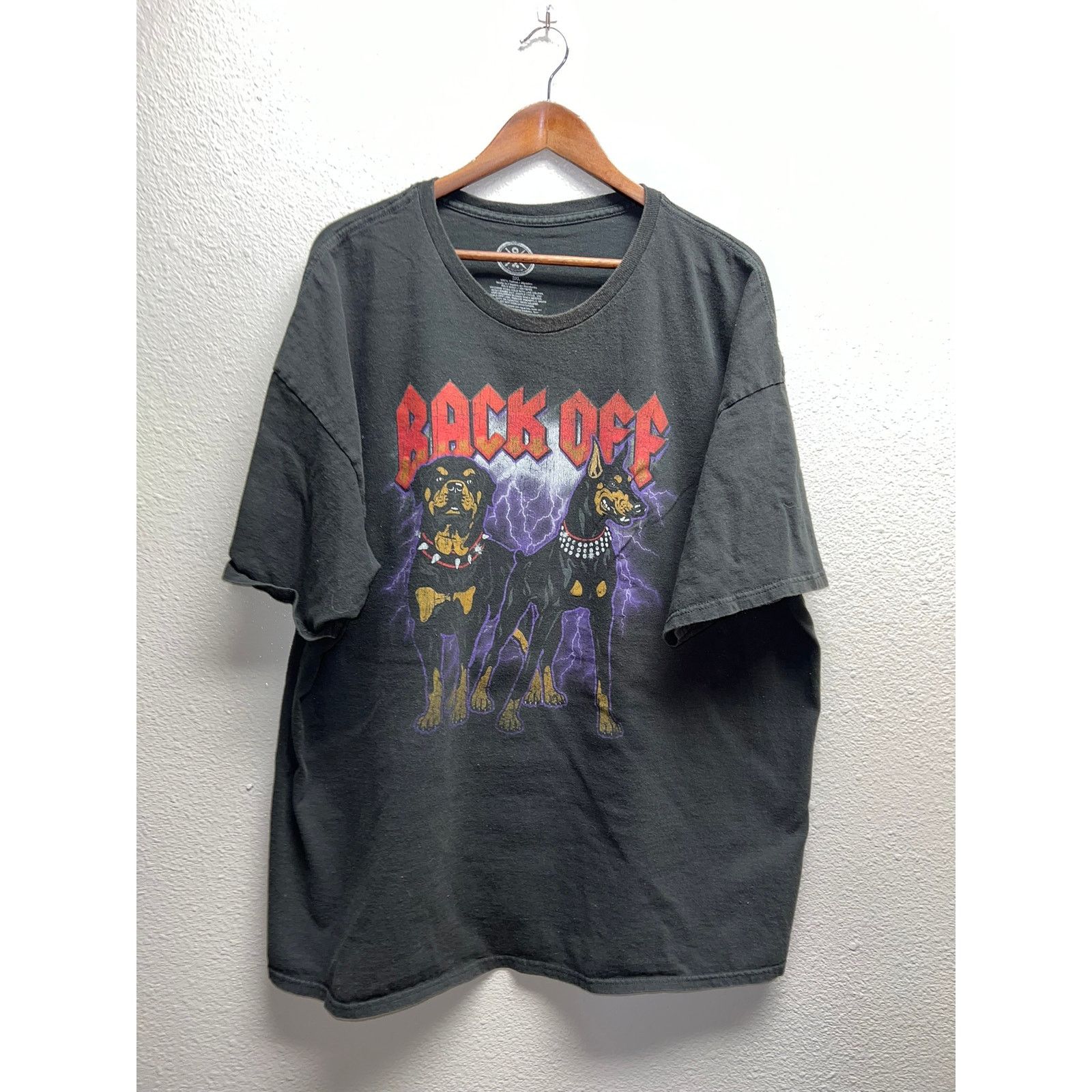 Vintage Copied - Dom Back Off Shirt Black Graphic Dog Lightning 3XL Size US XXL / EU 58 / 5 - 1 Thumbnail