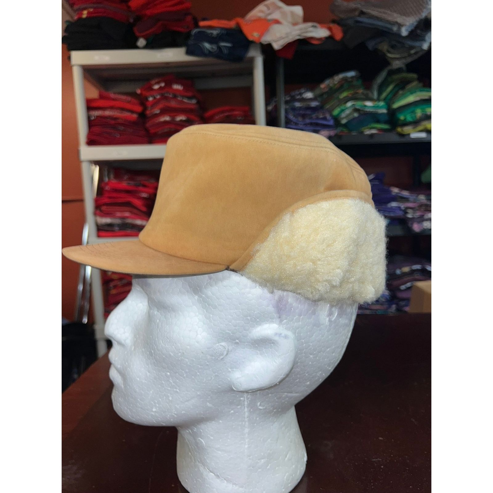 Vintage Vintage Trapper Hat Sheepskin Suede K-Brand 1980s 80s VTG OS Size ONE SIZE - 4 Thumbnail
