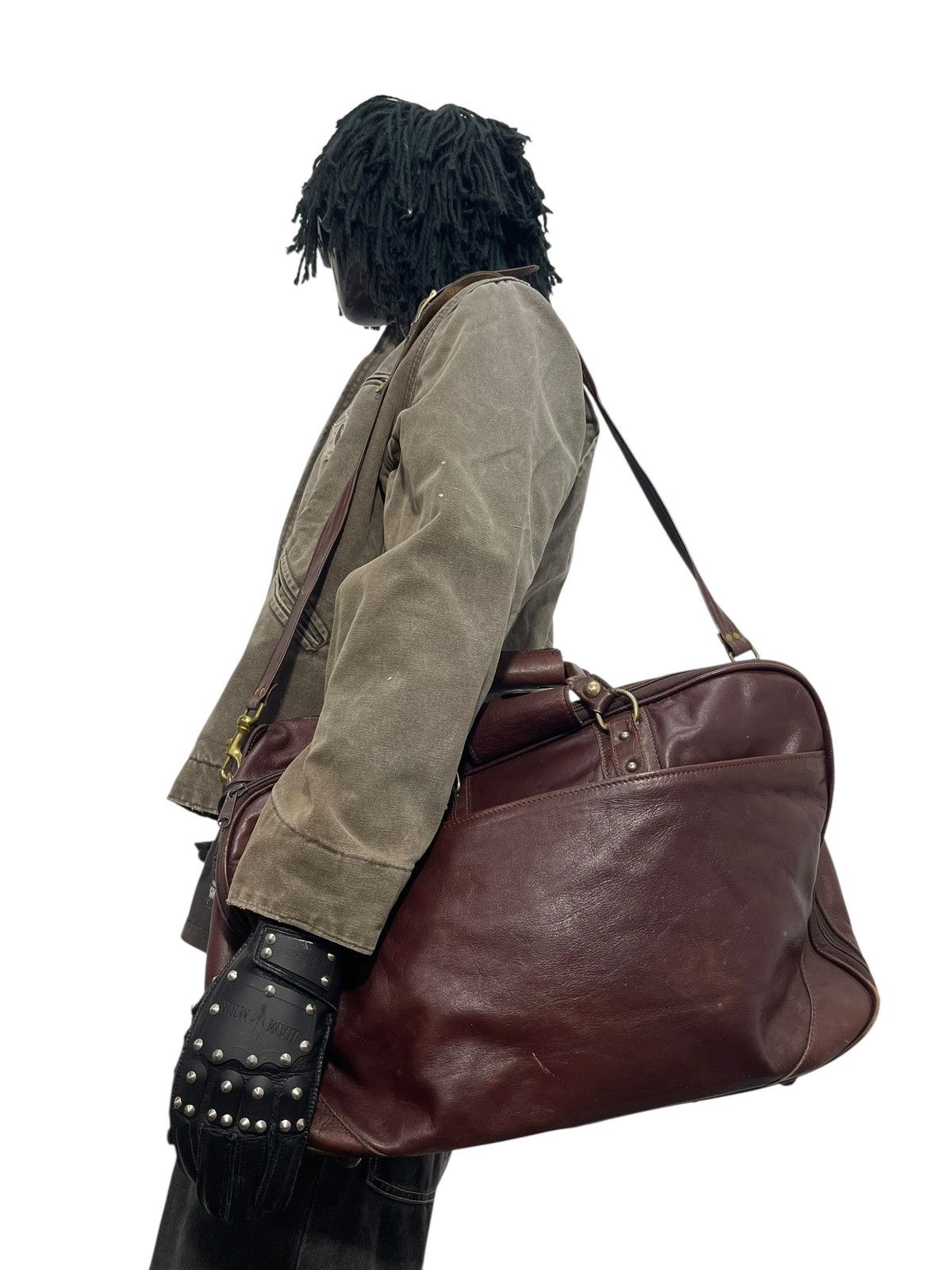 Leather Full Leather Vtg 90s Renwick Canada Travel Bag 6🟩 Size ONE SIZE - 1 Thumbnail