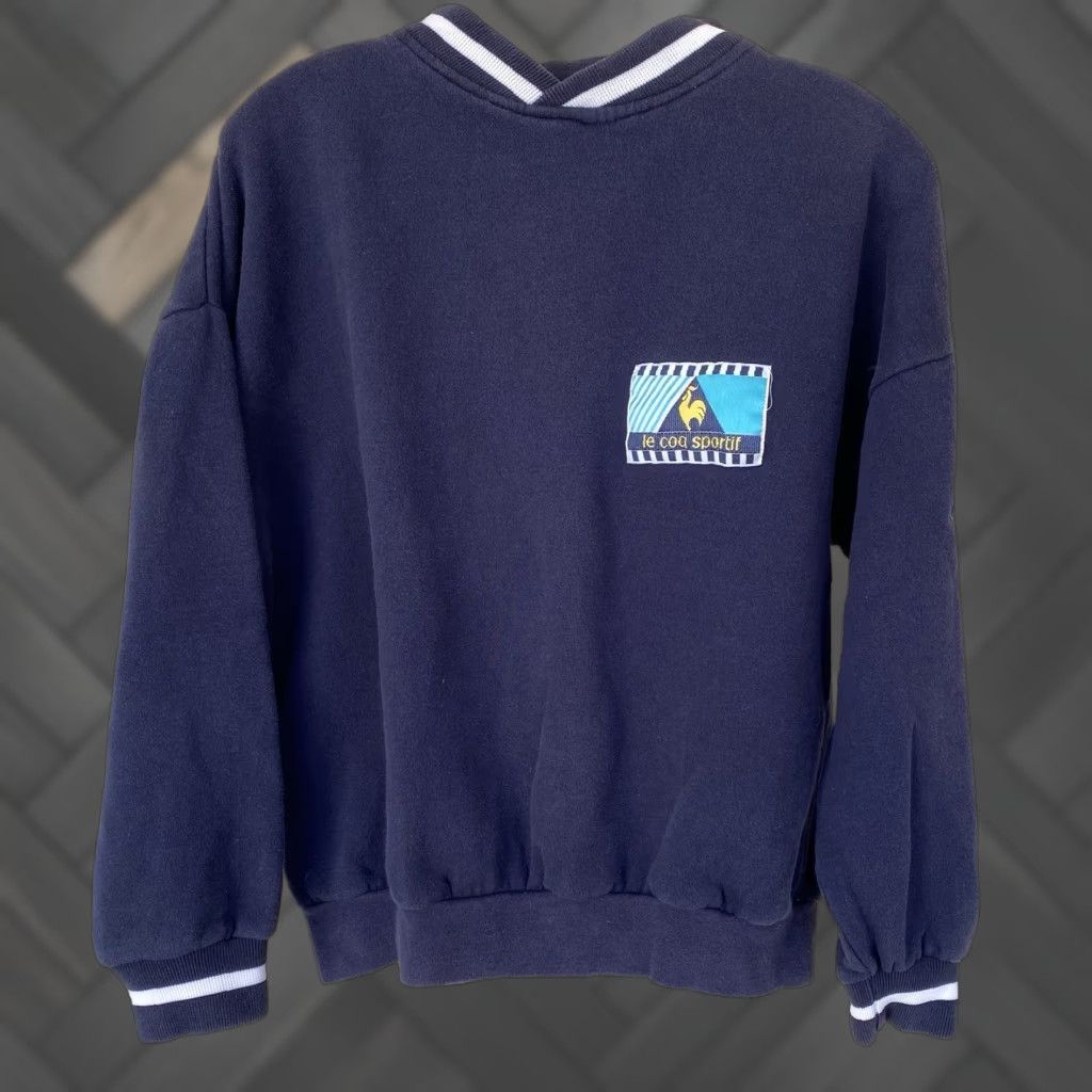 Le Coq Sportif VINTAGE Le Coq Sportif Sweatshirt M 80s 90s V Neck Kapalua Butterly Logo Hawaii Size US M / EU 48-50 / 2 - 1 Thumbnail