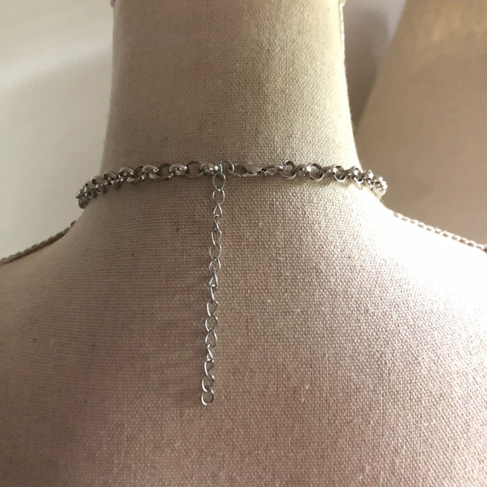 Jewelry Cranberry and silver beaded chain necklace Size ONE SIZE - 6 Thumbnail