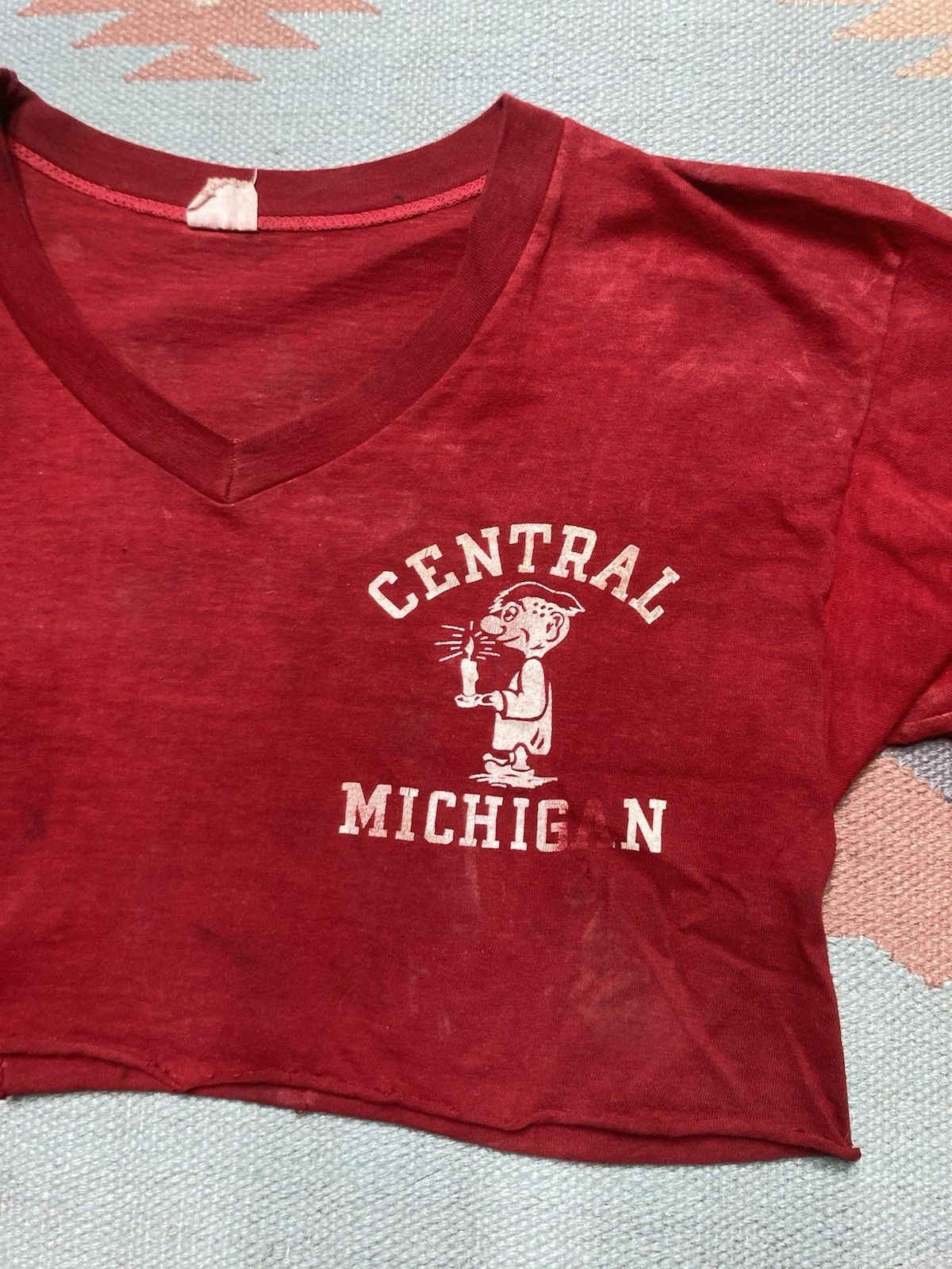 Champion × Vintage 60s t shirt champion running man central Michigan cropped M Size US M / EU 48-50 / 2 - 3 Thumbnail