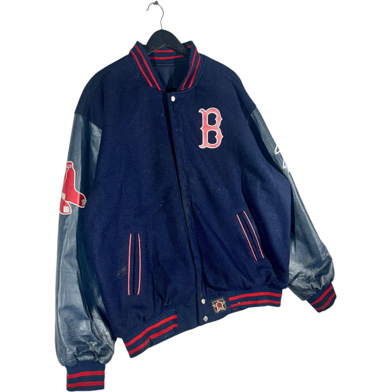 JH Design Vintage Boston Red Sox Reversible Varsity Jacket Size US XL / EU 56 / 4 - 4 Thumbnail