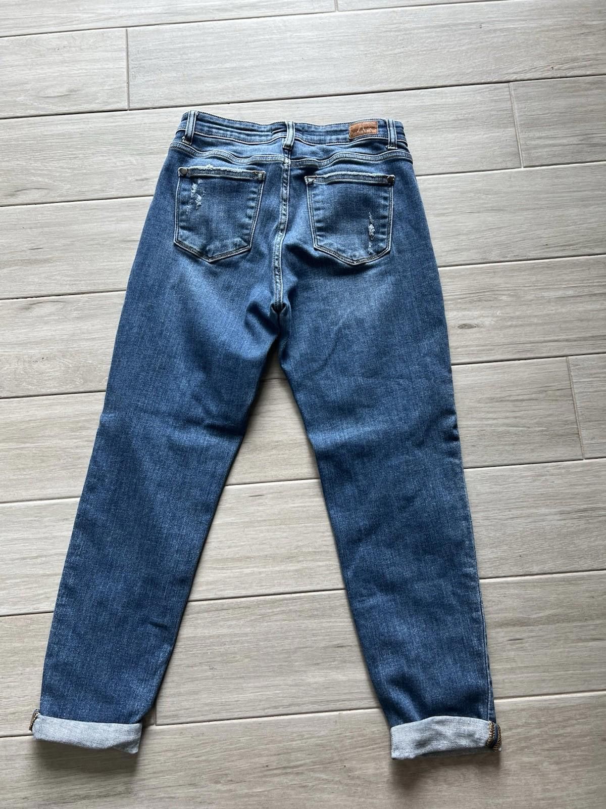 Designer Judy Blue Slim Fit Jeans mid rise size 5 27 distressed Size 27" / US 4 / IT 40 - 3 Thumbnail