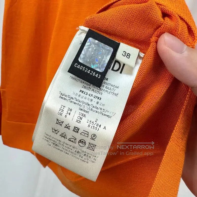 Fendi Fendi Summer Orange Embroidered Knit T-shirt . Size M / US 6-8 / IT 42-44 - 7 Thumbnail
