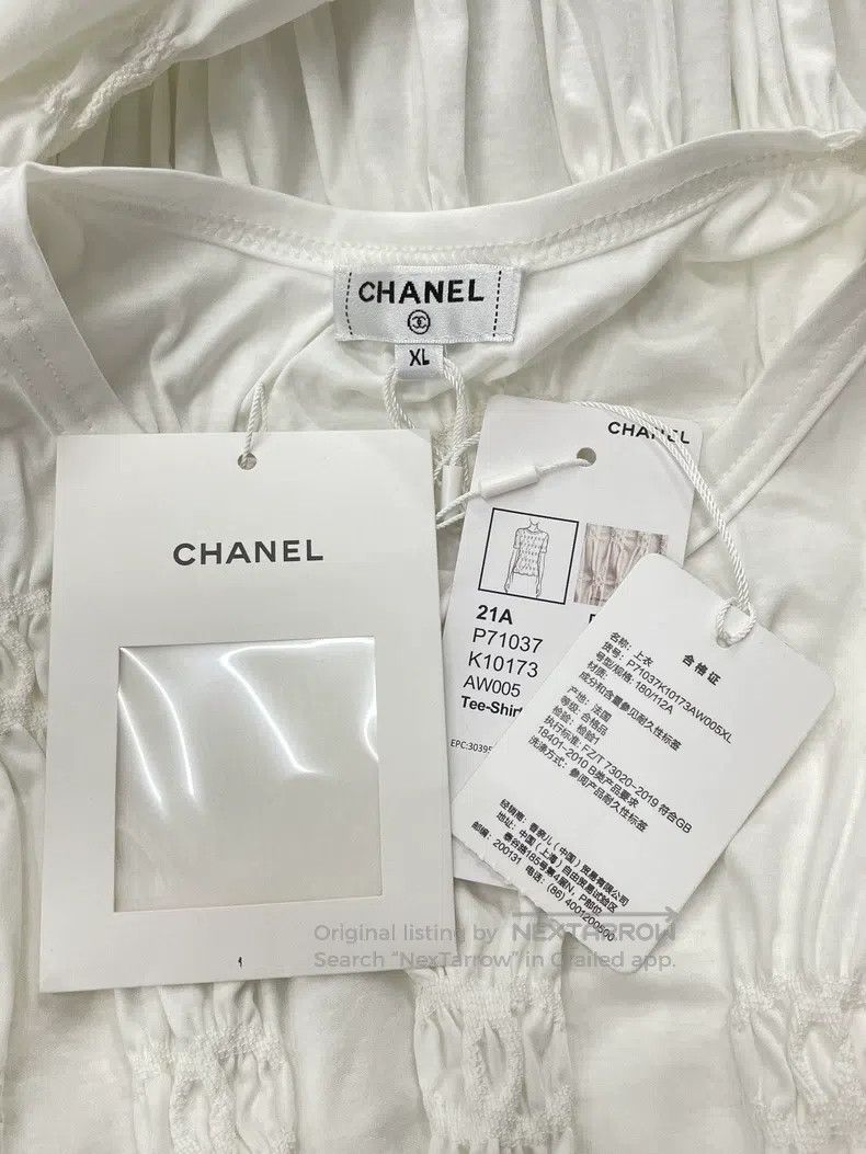 Chanel Chanel 21A white pleated logo short sleeves Size XL / US 12-14 / IT 48-50 - 5 Thumbnail