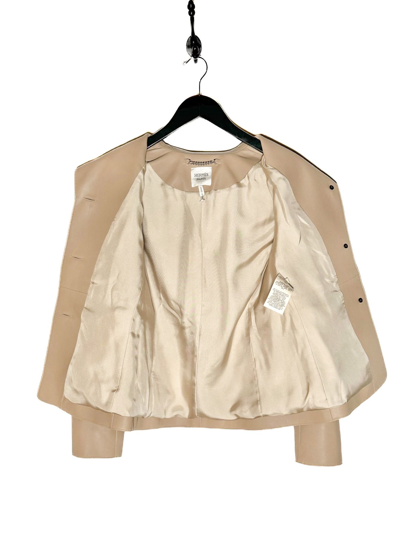 Hermes Hermès 2024 Beige Camel Goatskin Leather Equestrian Jacket Size S / US 4 / IT 40 - 8 Thumbnail