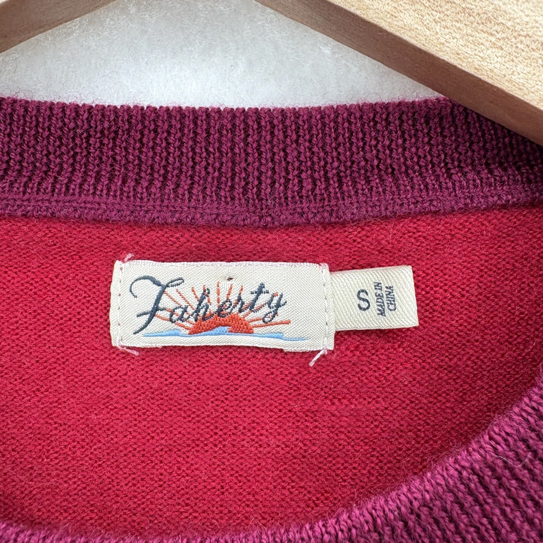 Faherty Faherty Sweater Crewneck Wool Womens Small Horizon Sunset Merino Knit Multicolor Graphic Print Casual Fall Winter Size S / US 4 / IT 40 - 4 Thumbnail