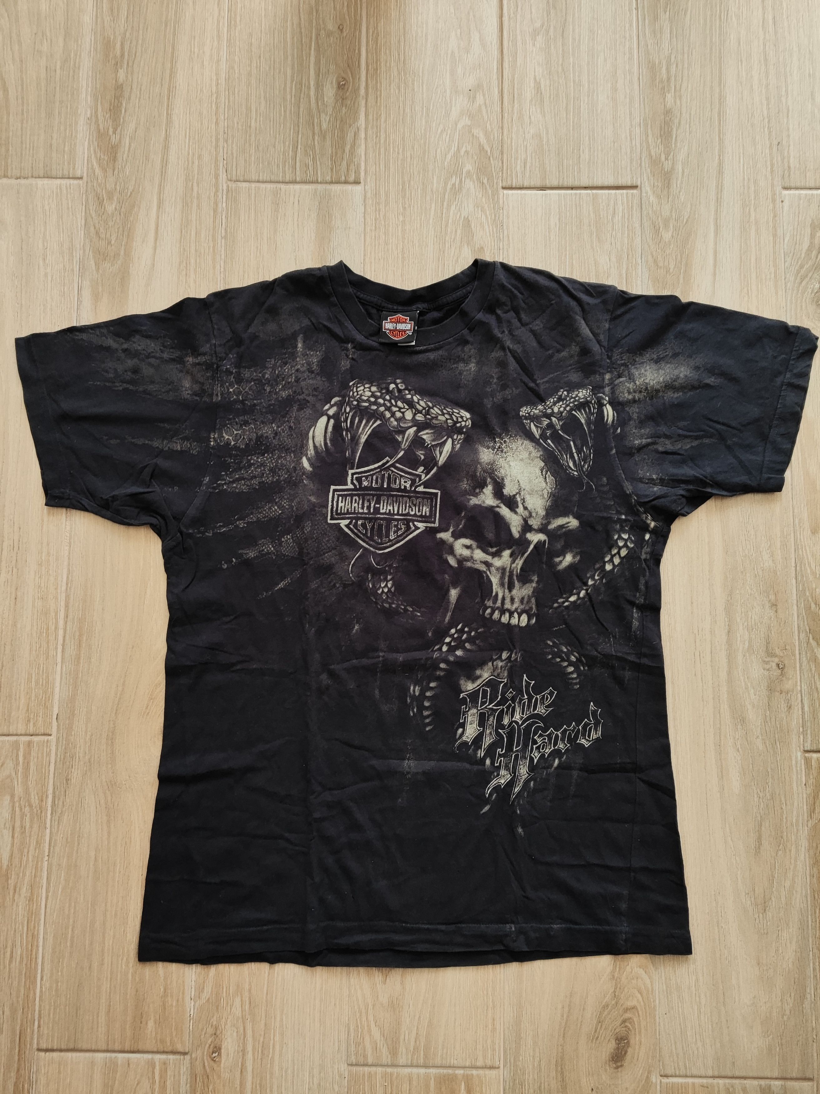 Harley Davidson Vintage Harley-Davidson “Ride Hard” Skull Snake Graphic Tee Size US L / EU 52-54 / 3 - 1 Thumbnail