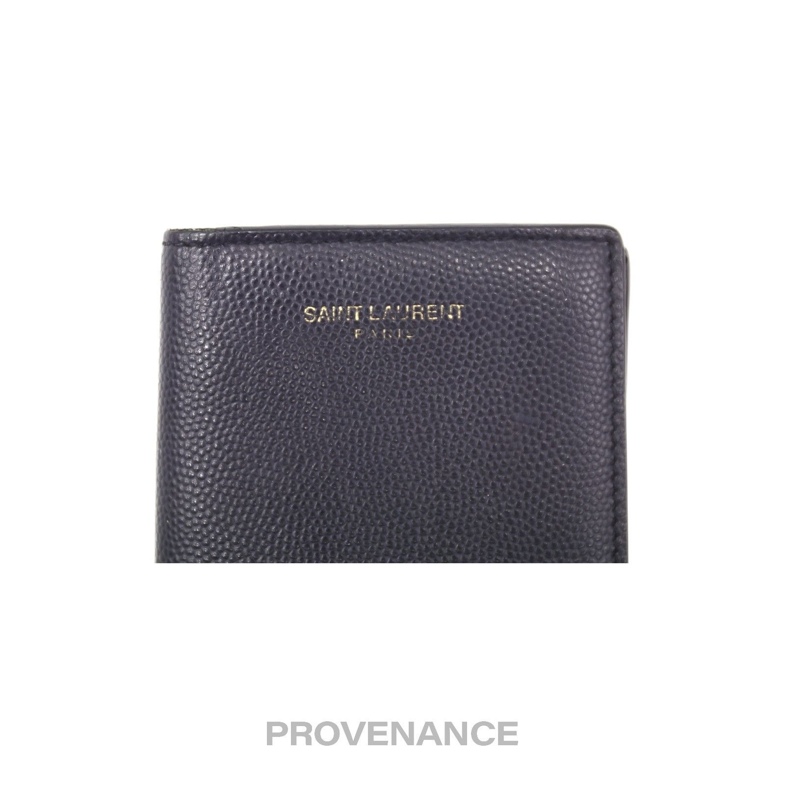 Saint Laurent Paris 🔴 Saint Laurent Paris SLP Pocket Card Wallet - Navy Leather Size ONE SIZE - 6 Thumbnail