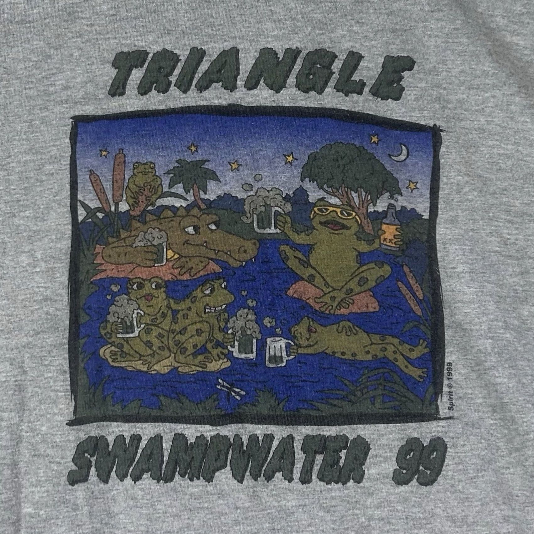 Anvil VINTAGE Triangle Swampwater 1999 Tshirt Mens 2XL Gray Anvil USA Short Sleeve VTG Size US XXL / EU 58 / 5 - 5 Thumbnail