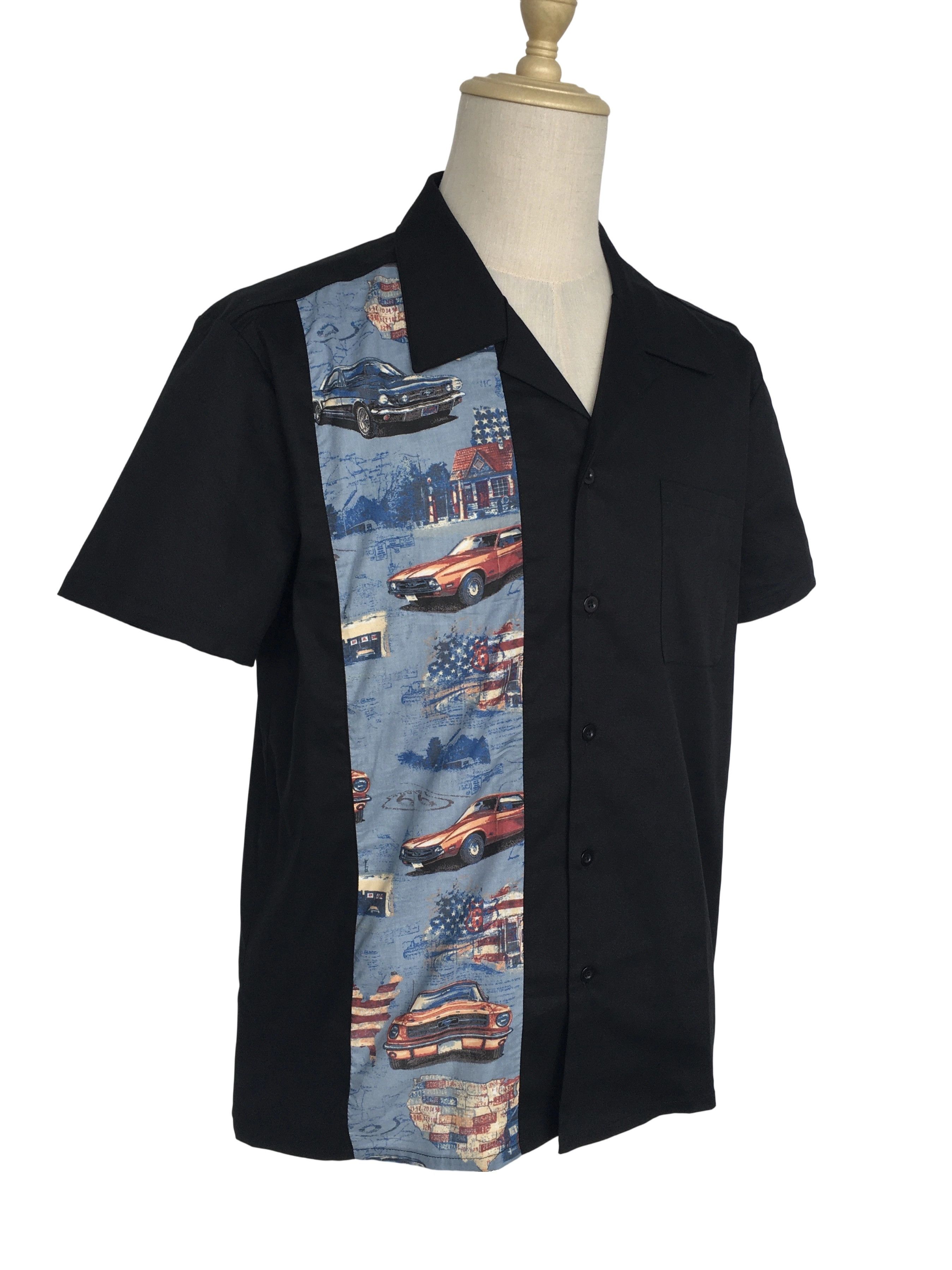 Other Men's Casual Shirts 1950's Retro Vintage Tops Cars Pattern Size US XL / EU 56 / 4 - 2 Thumbnail