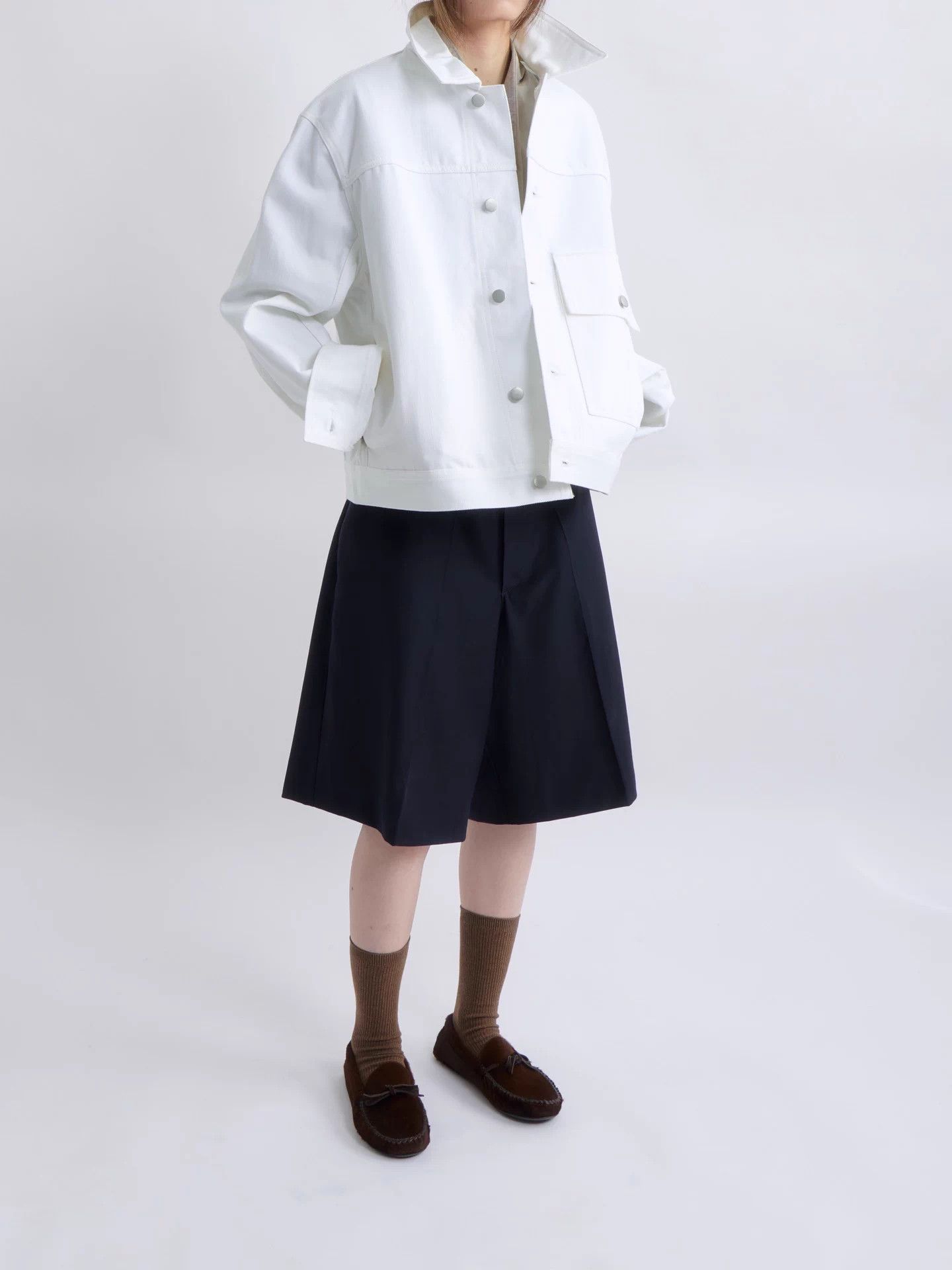 Studio Nicholson STUDIO NICHOLSON Type-1 White Denim Short Jacket Size M / US 6-8 / IT 42-44 - 5 Thumbnail