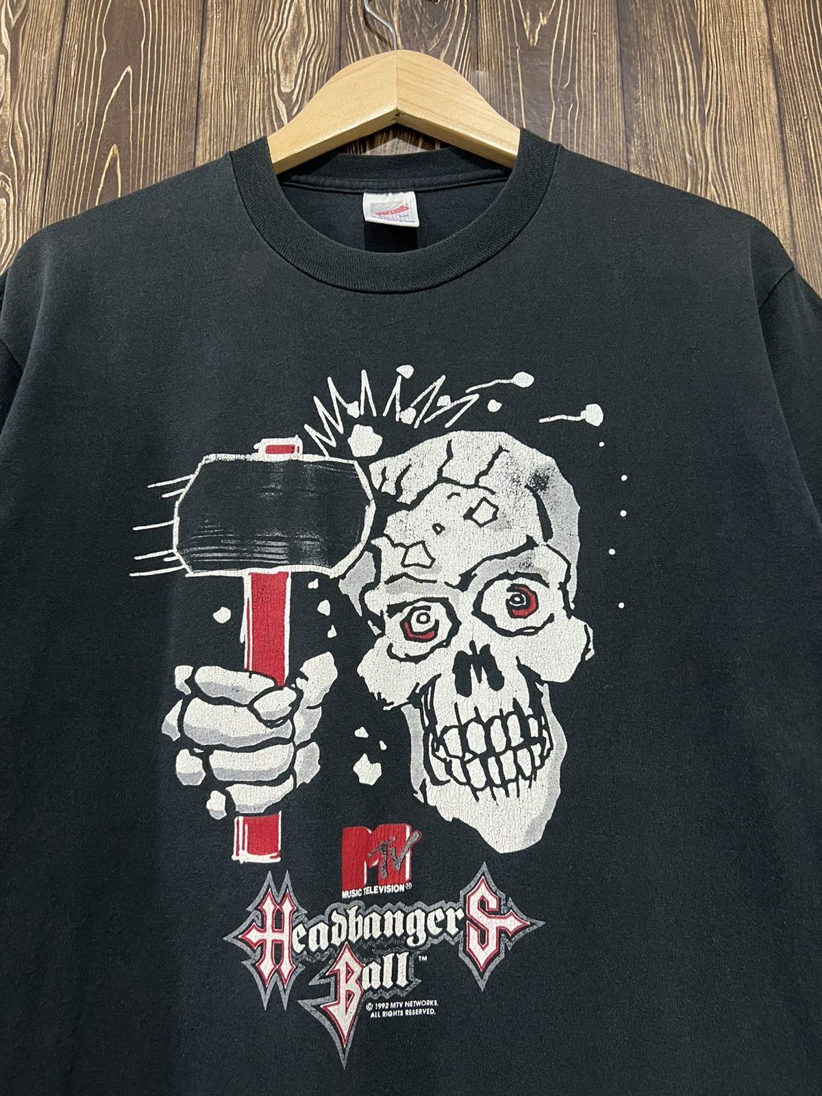 Mtv Vintage 90s MTV Headbangers Ball Promo Tshirt Size US L / EU 52-54 / 3 - 2 Thumbnail