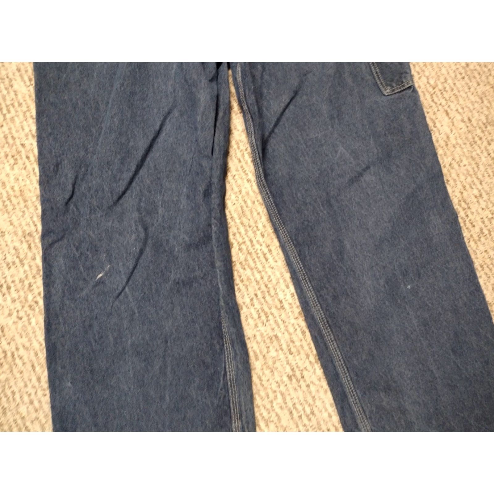 Gloverall VINTAGE Big Ben Bib Overall Men's 40x30 Carpenter Denim Blue 40x30 Logo Distressed Classic Outdoor Work Jeans Size US 40 / EU 56 - 5 Thumbnail