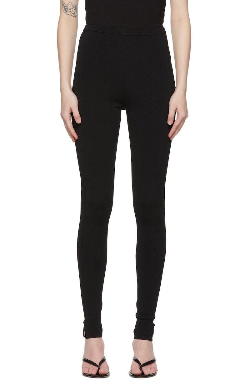 Toteme o1mle0525 Compact Knit Leggings in Black Size 30" / US 8 / IT 44 - 1 Thumbnail
