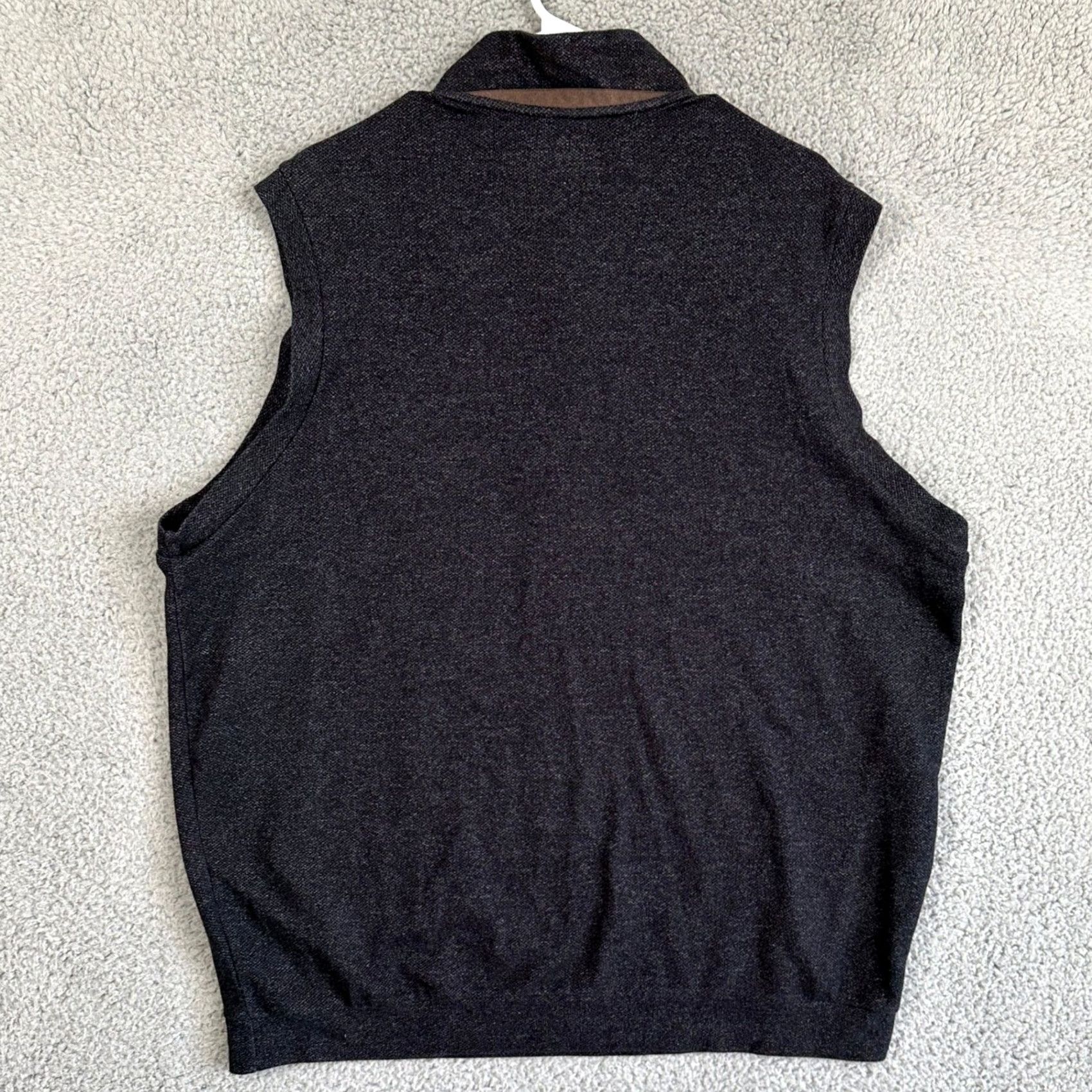 Roundtree & Yorke VINTAGE Roundtree Yorke Sweater Mock Neck Men XL Dark Gray Sleeveless Casual Size US XL / EU 56 / 4 - 3 Thumbnail