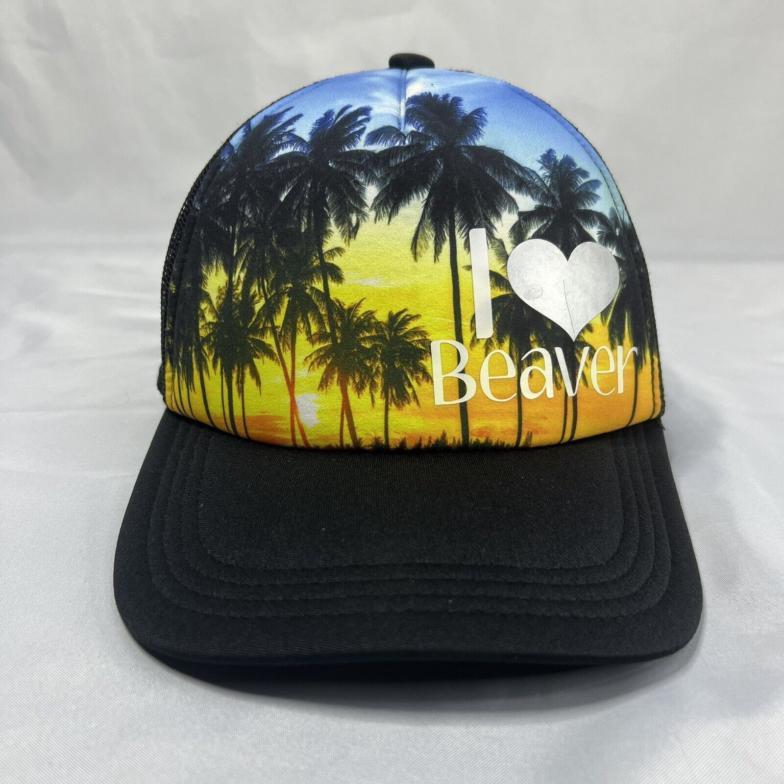 Port Authority I Love Beaver Palm Tree Snackback Trucker Hat Size ONE SIZE - 2 Thumbnail