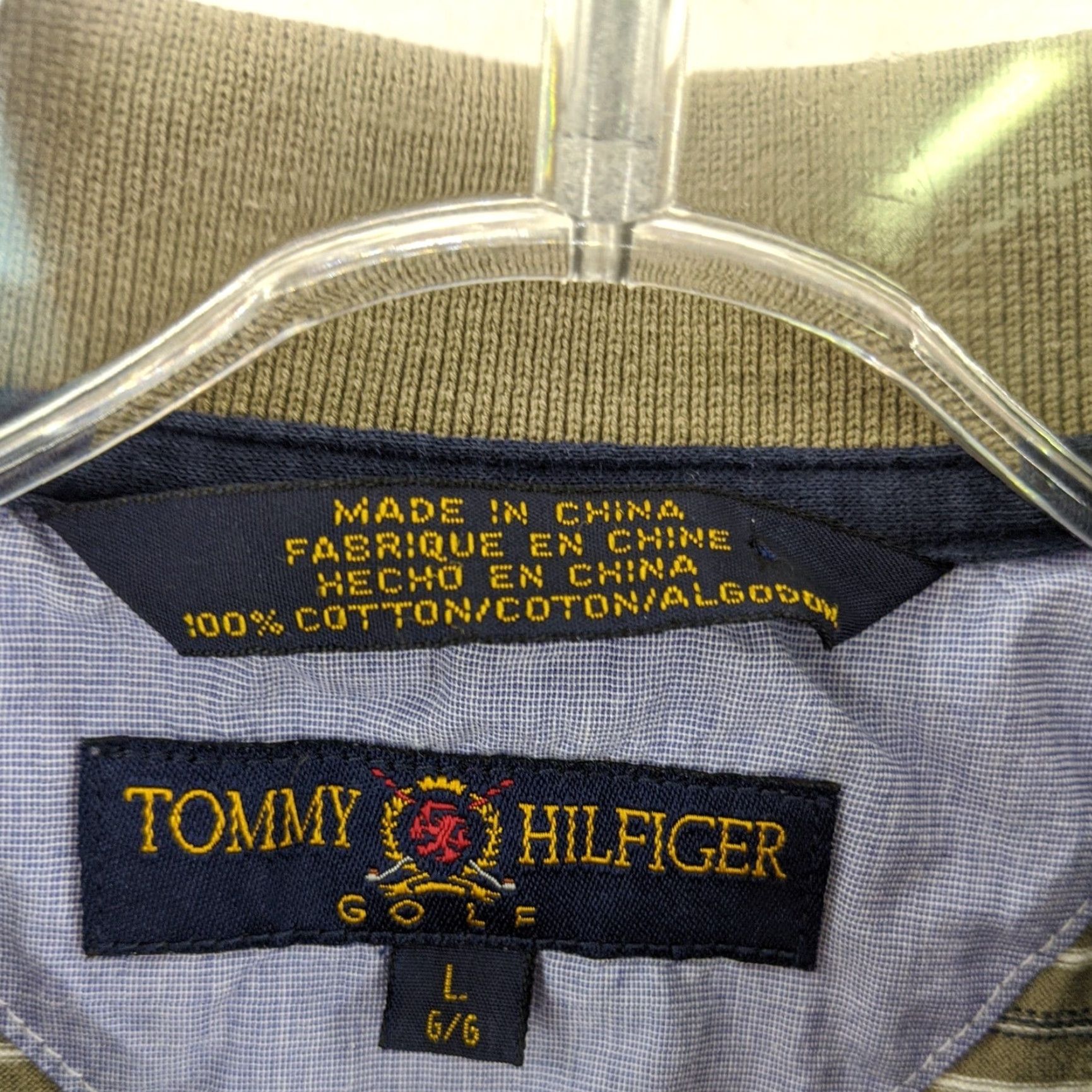 Tommy Hilfiger VINTAGE Tommy Hilfiger Golf Polo Shirt Mens Large Striped 90s Polo Shirt Golf Size US L / EU 52-54 / 3 - 6 Thumbnail