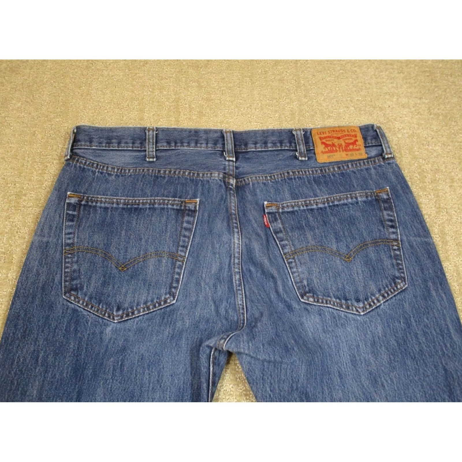 Levi's Levi's 501 Jeans Men Blue Dark Wash Regular Fit 40x32 Button Fly Vintage? No Size US 40 / EU 56 - 5 Thumbnail