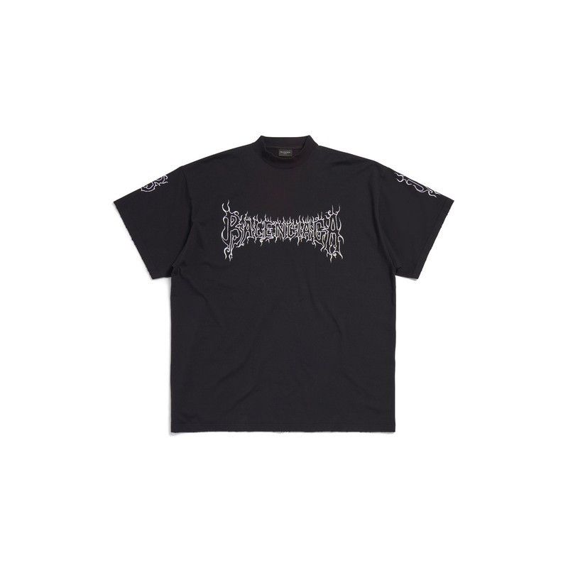 Balenciaga o1srvl11e0425 Darkwave T-Shirt Oversized in Black Size US S / EU 44-46 / 1 - 1 Thumbnail