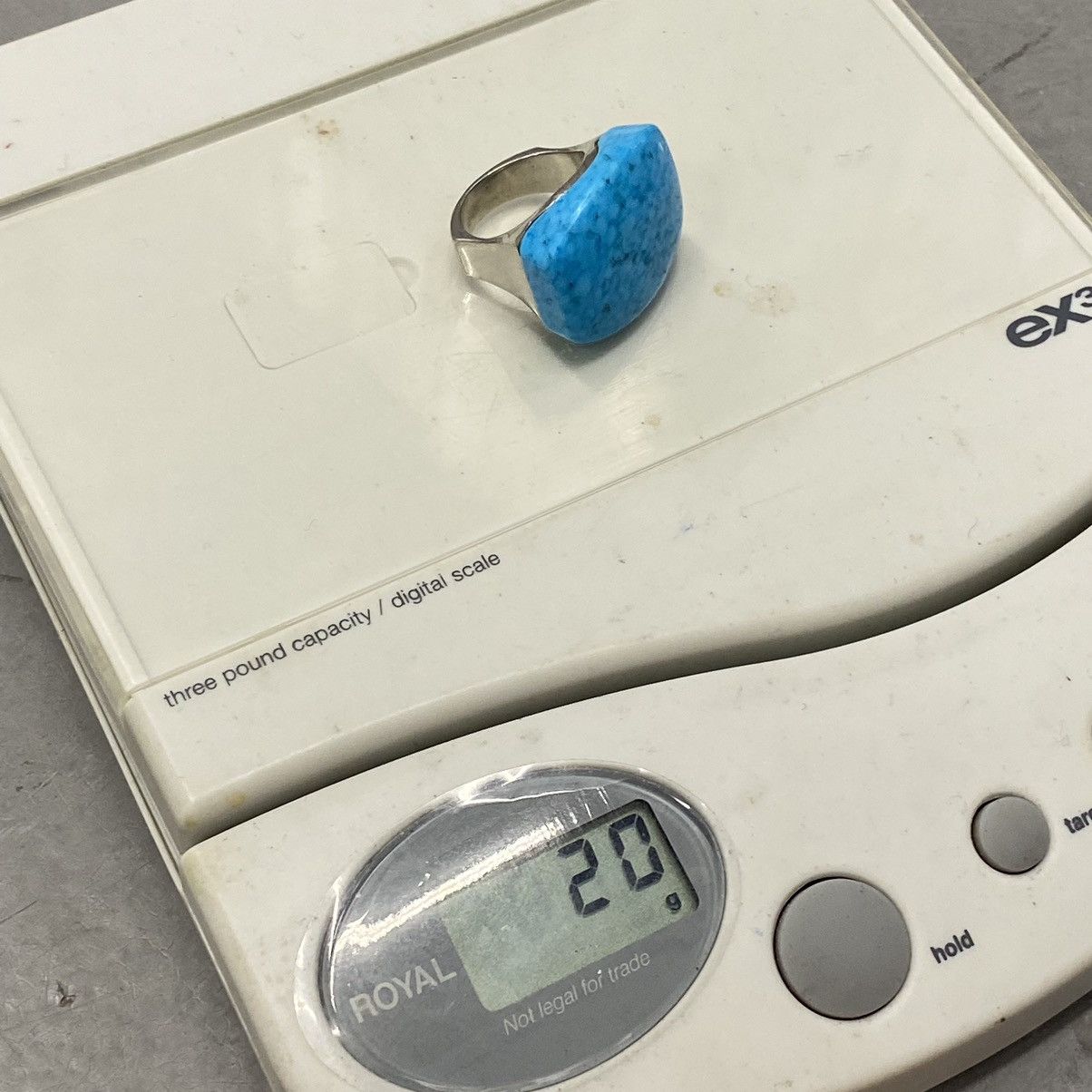 Kapital × Vintage Vtg Sterling Silver Turquoise Square Chunky Signet Ring Size ONE SIZE - 10 Thumbnail