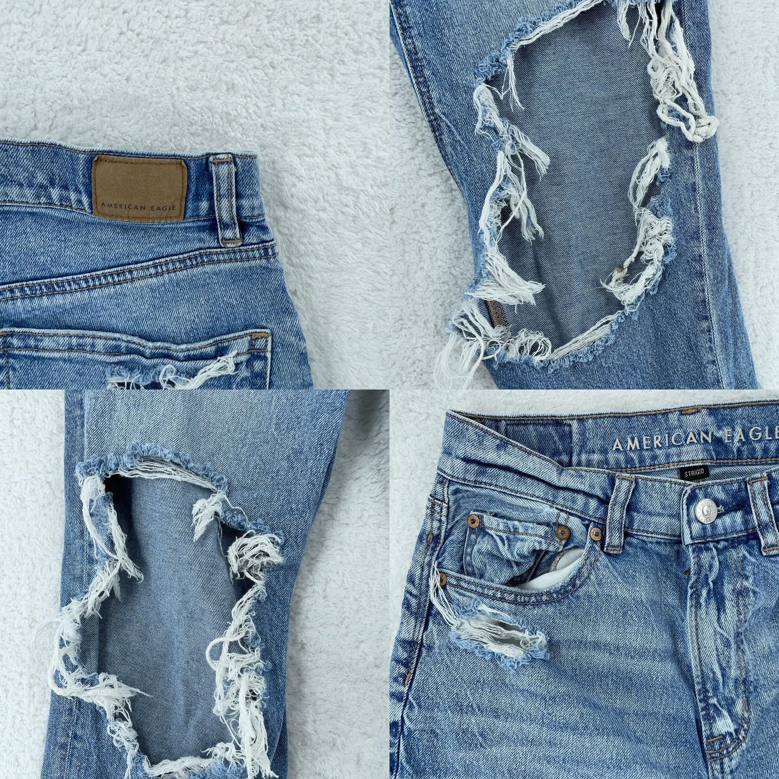 American Eagle Outfitters American Eagle Outfitters Jeans Womens 2 High Rise Baggy Straight Distressed Pockets Denim Blue 30in Inseam Cotton Spandex Zip Womens Size 26" / US 2 / IT 38 - 8 Thumbnail