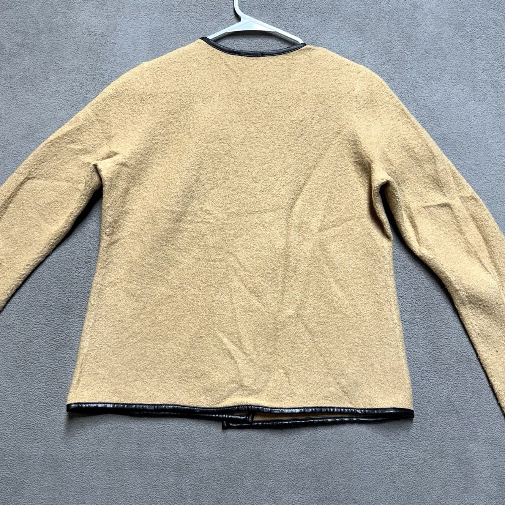 Ann Taylor Ann Taylor Jacket Womens M Beige 100% Wool Open Front Zip GUC Size M / US 6-8 / IT 42-44 - 2 Thumbnail