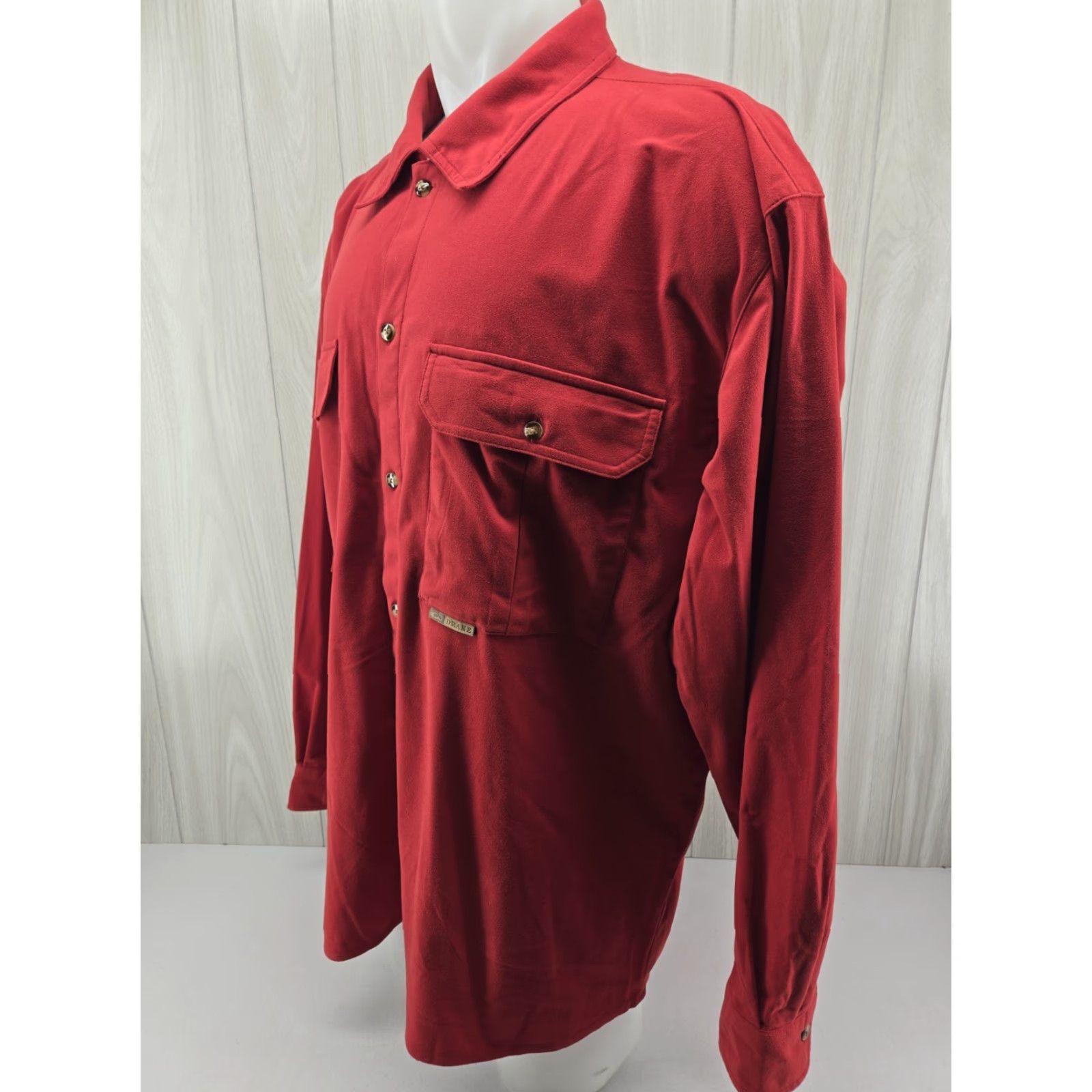Vintage Drake Waterfowl Flannel Shirt Mens 2XL Red Polyester Button-Up Long Sleeve Casual Vintage: No Size US XXL / EU 58 / 5 - 3 Thumbnail
