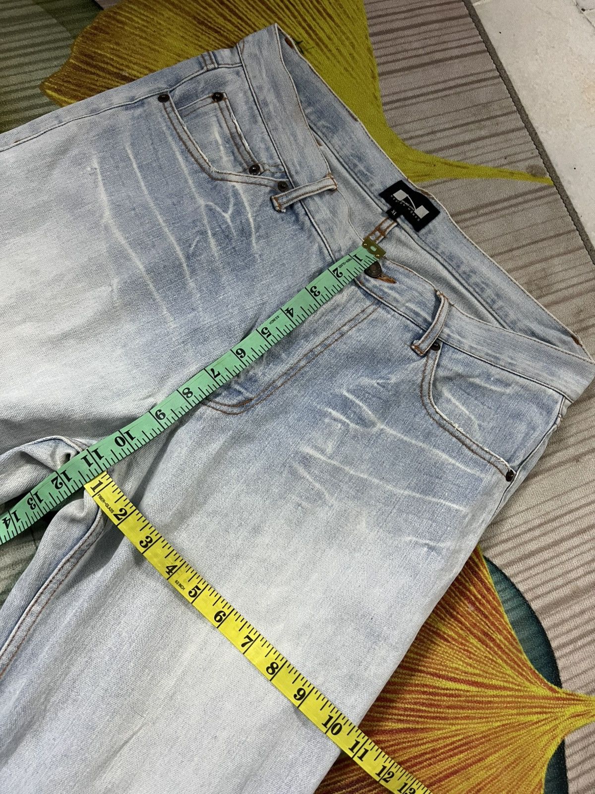 If Six Was Nine 💥Nylaus Distress Faded Jean Size US 33 - 5 Thumbnail