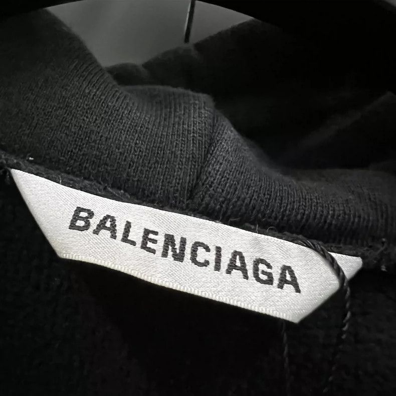 Balenciaga Balenciaga Black Small Logo Printed Hoodie Size US XS / EU 42 / 0 - 3 Thumbnail