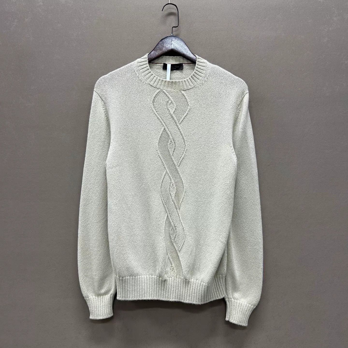 Loro Piana Beige Cable Knit Crewneck Sweater Size US M / EU 48-50 / 2 - 1 Thumbnail