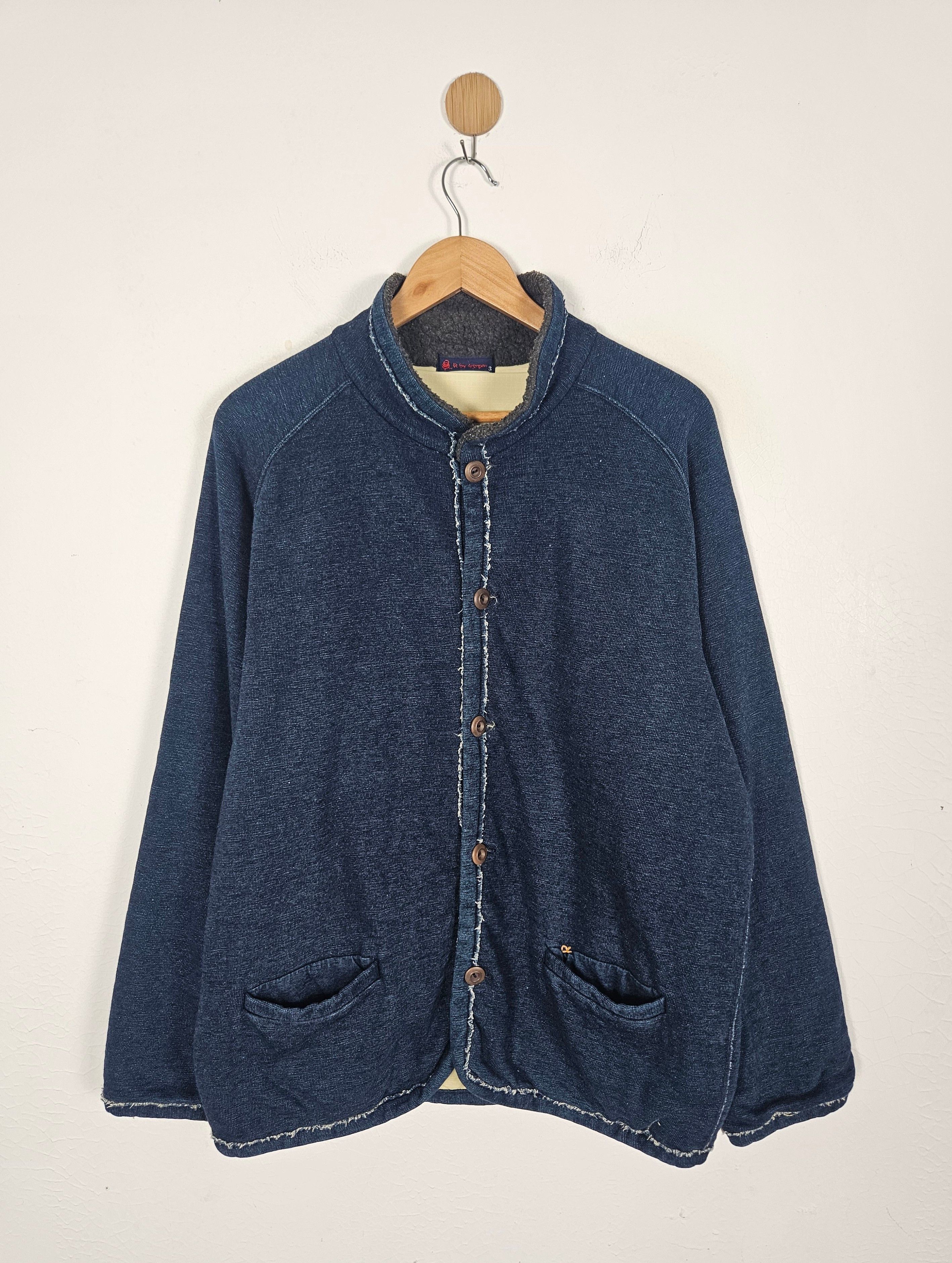 45rpm Vintage R By 45rpm Indigo Button Up Coat Jacket Sweater Size US L / EU 52-54 / 3 - 1 Thumbnail
