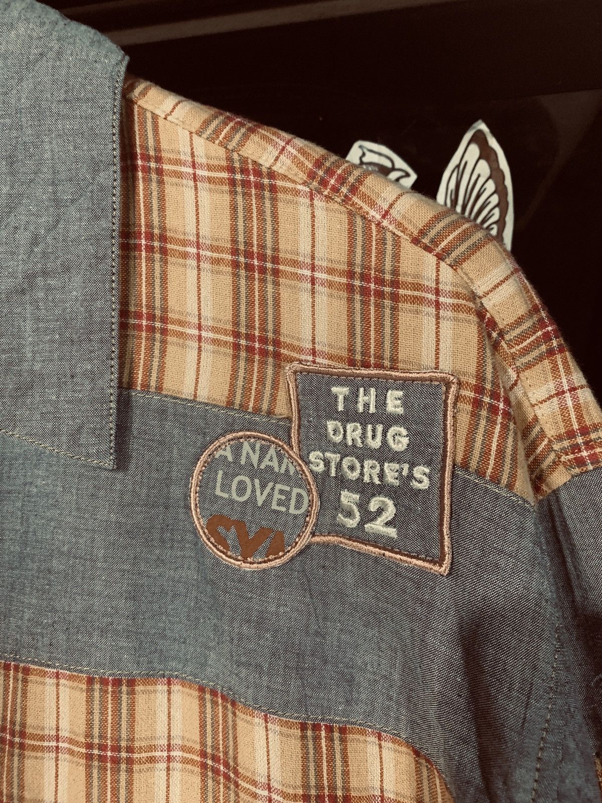 Japanese Brand Vintage Drugstore patchwork shirts Size US XL / EU 56 / 4 - 8 Thumbnail