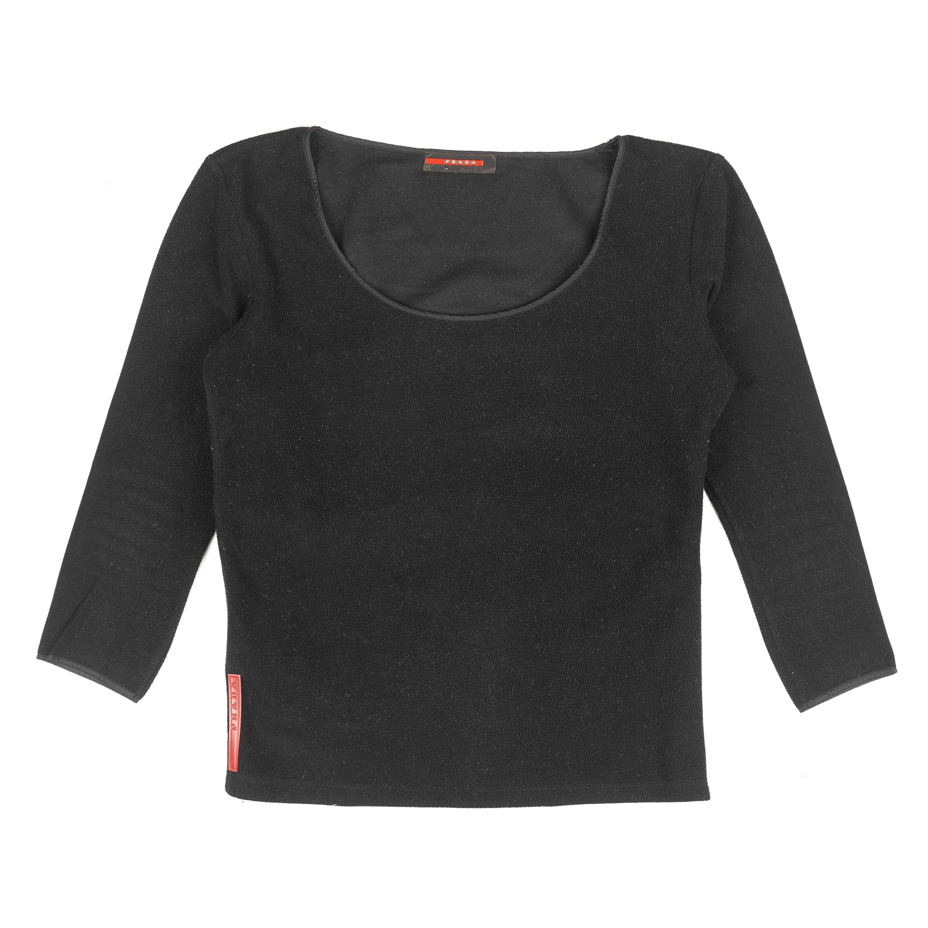Prada Prada Black Fleece Top (S) Size S / US 4 / IT 40 - 1 Thumbnail