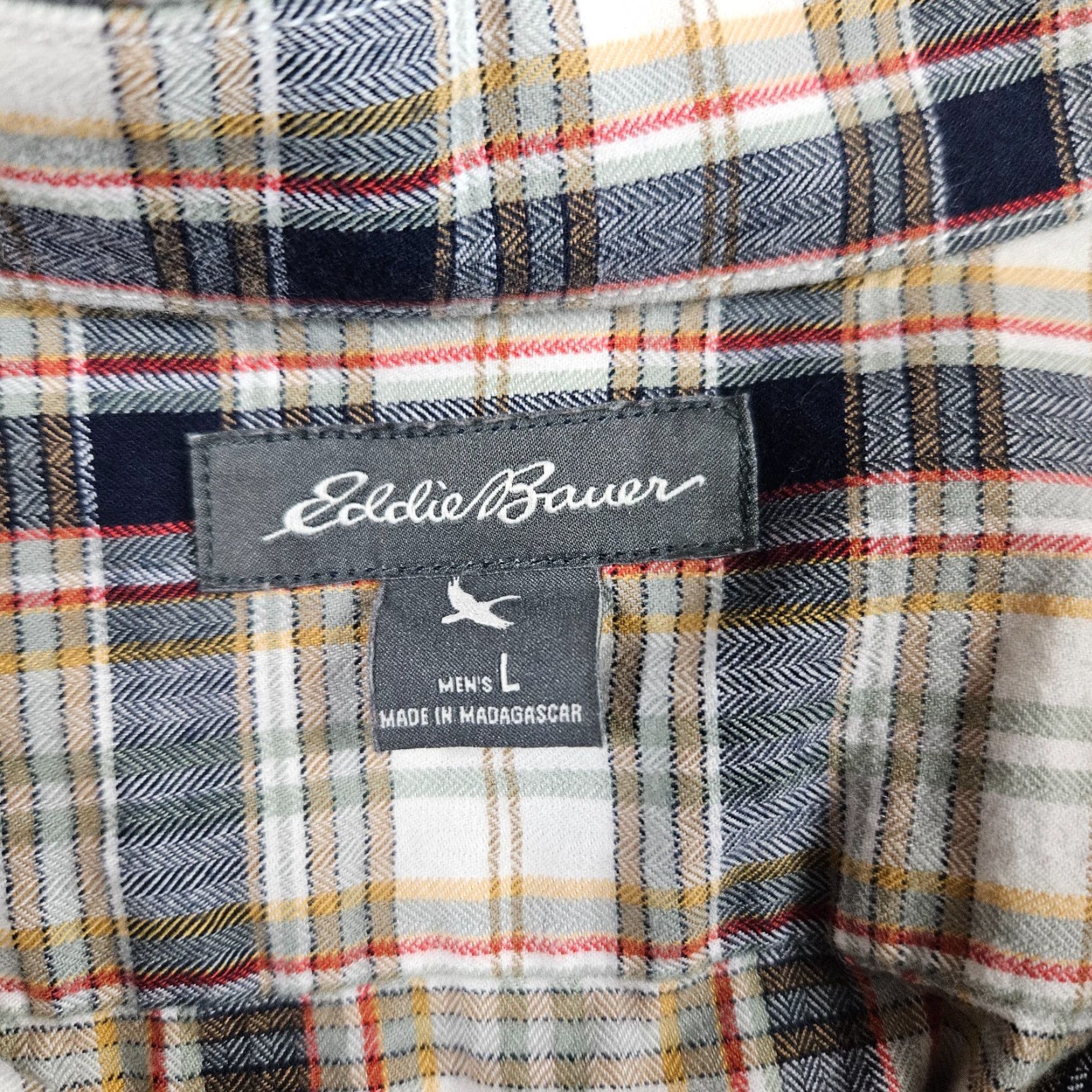 Eddie Bauer Eddie Bauer Mens Button Front Shirt Sz Large Black Red Plaid Cotton Long Sleeve Size US L / EU 52-54 / 3 - 6 Thumbnail