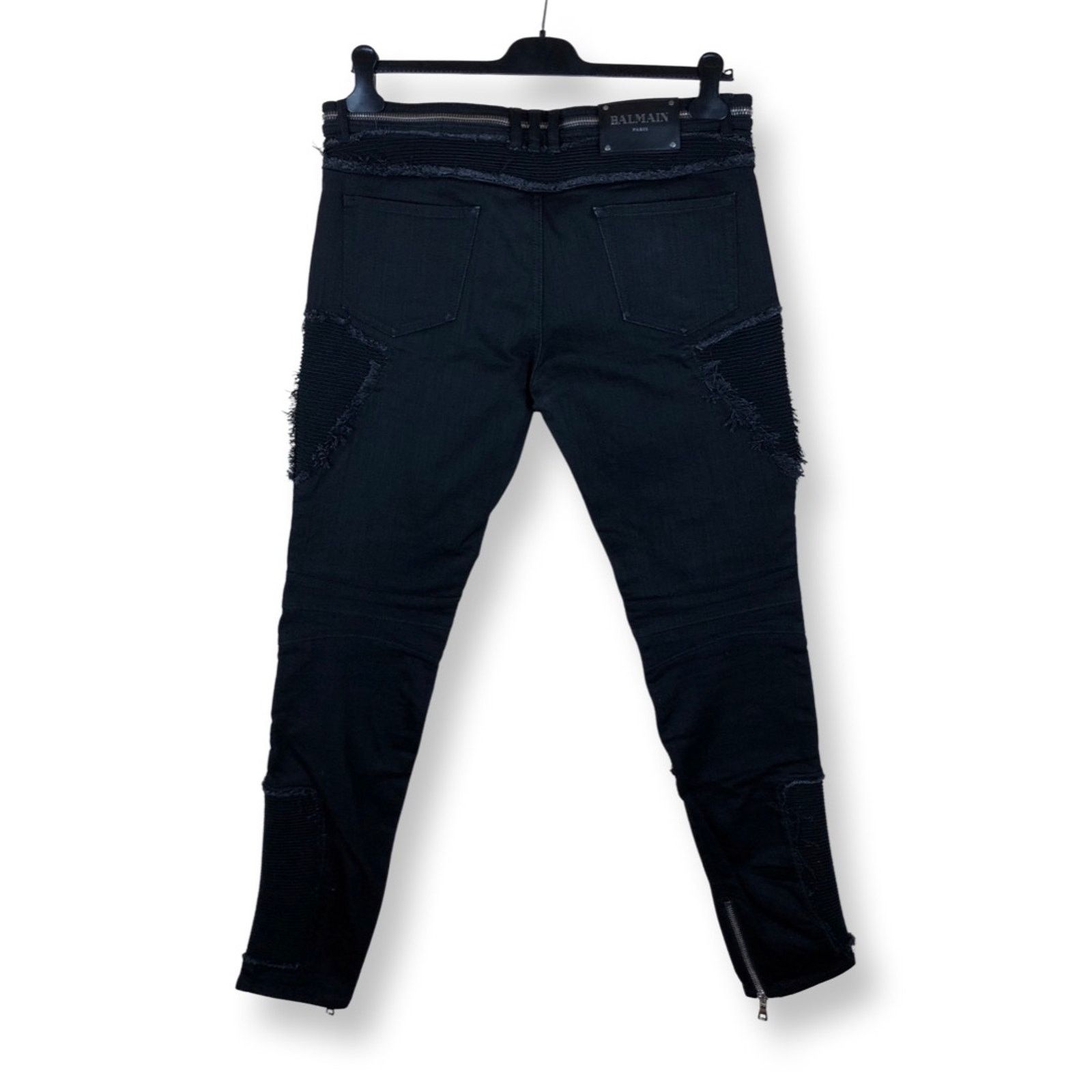 Balmain Balmain Distressed Biker Jeans in Black Size US 34 / EU 50 - 8 Thumbnail