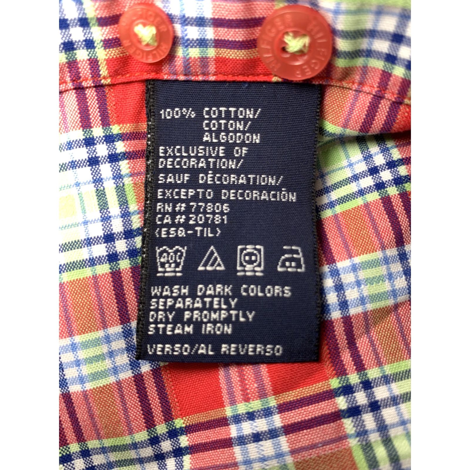 Tommy Hilfiger Tommy Hilfiger Men’s Shirt Size XL Short Sleeve Red Plaid December 2004 Cotton Button-Up Shirt Size US XL / EU 56 / 4 - 4 Thumbnail